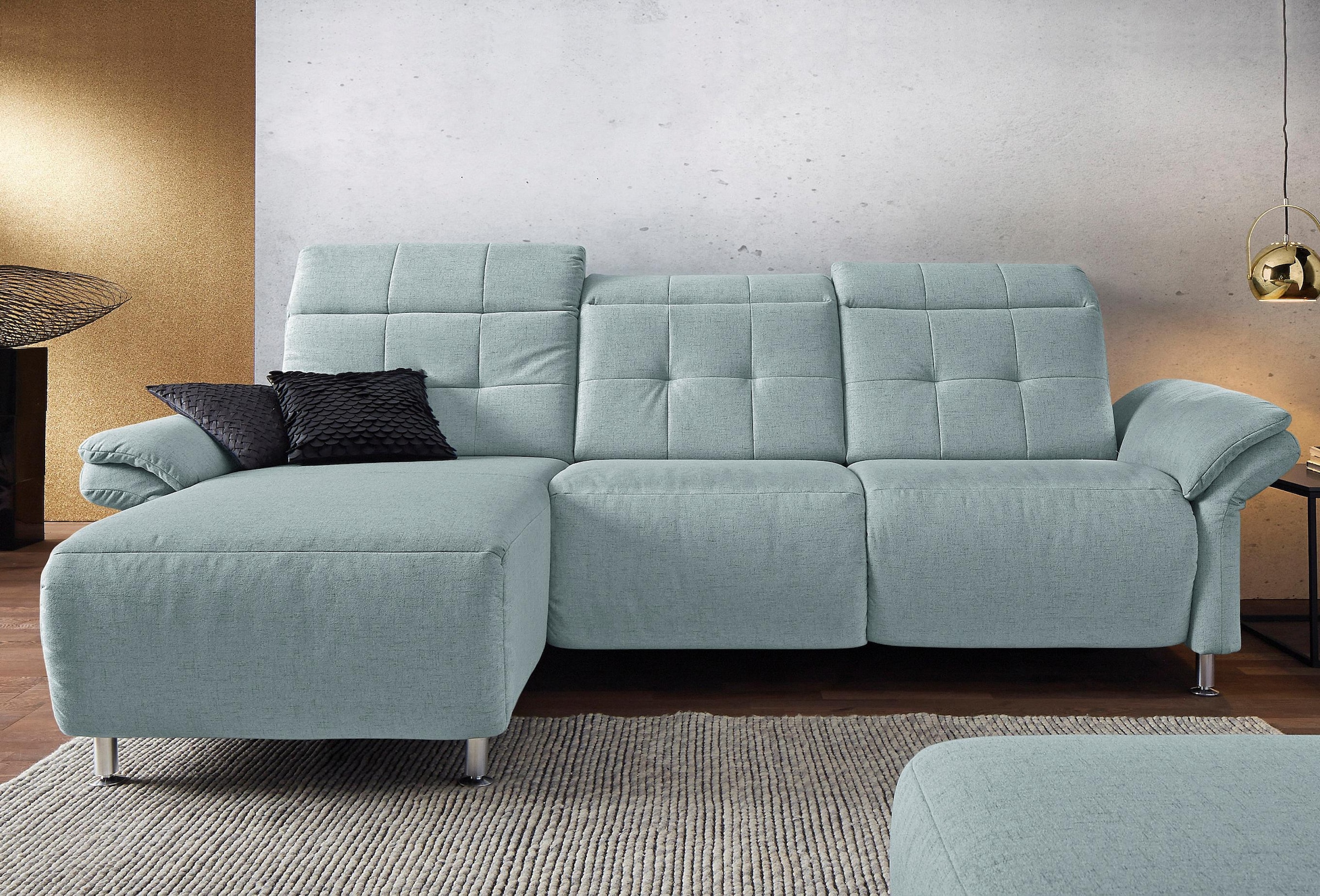Home affaire Ecksofa »Manhattan L-Form« 2 Sitze mit elektrischer Relaxfunktion, verstellbare Armlehnen
