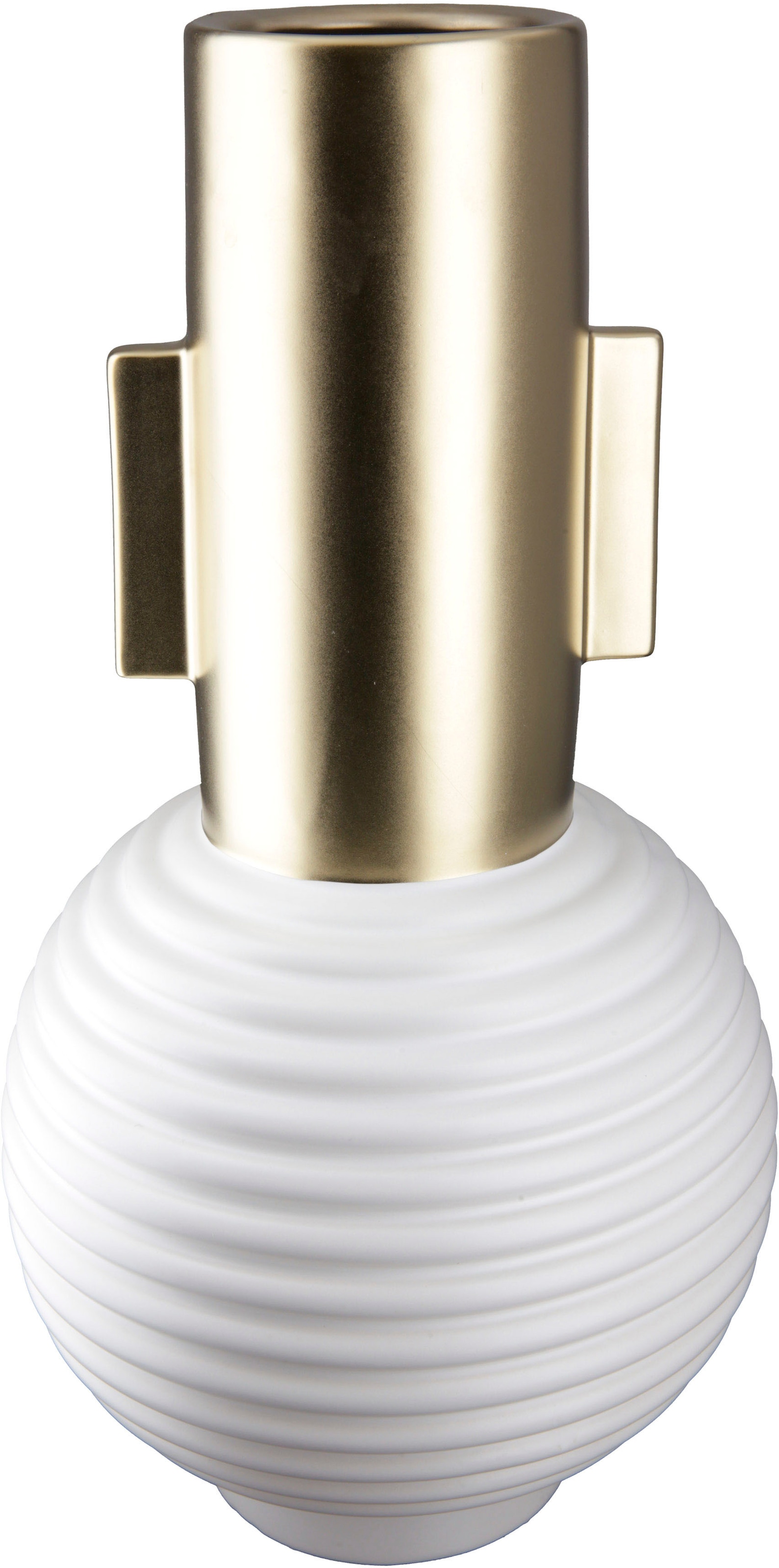 Image of GILDE Tischvase "Cascade, Dekovase" Vase aus Keramik, mit Rillenstruktur, Höhe ca. 42 cm