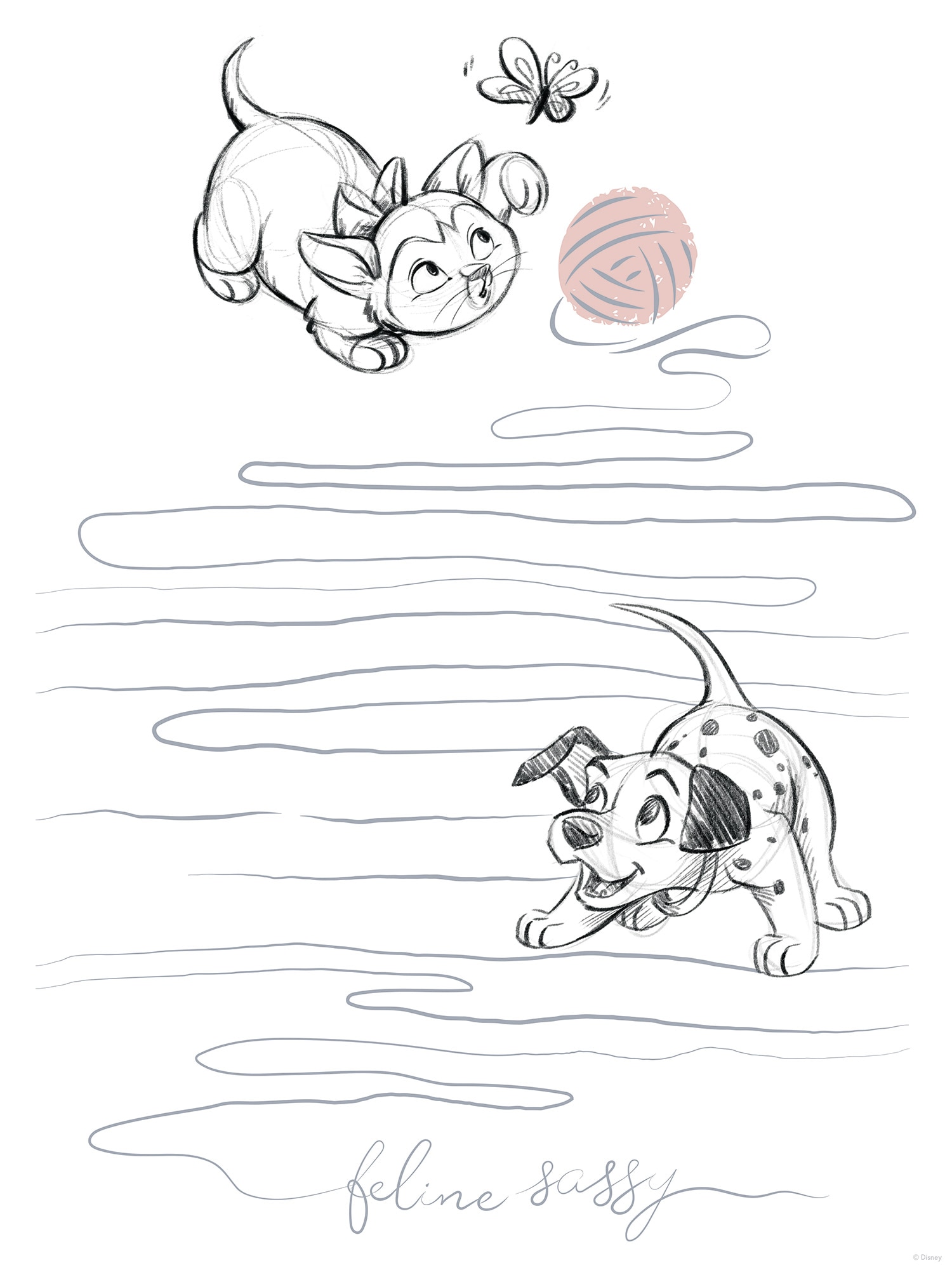 Komar Wandbild »Disney Animals Dogs and Cats Playground« Disney Set, 1 Stk. tlg. 30 x 40 cm (Breite x Höhe) - Kinderzimmer, Dekoration