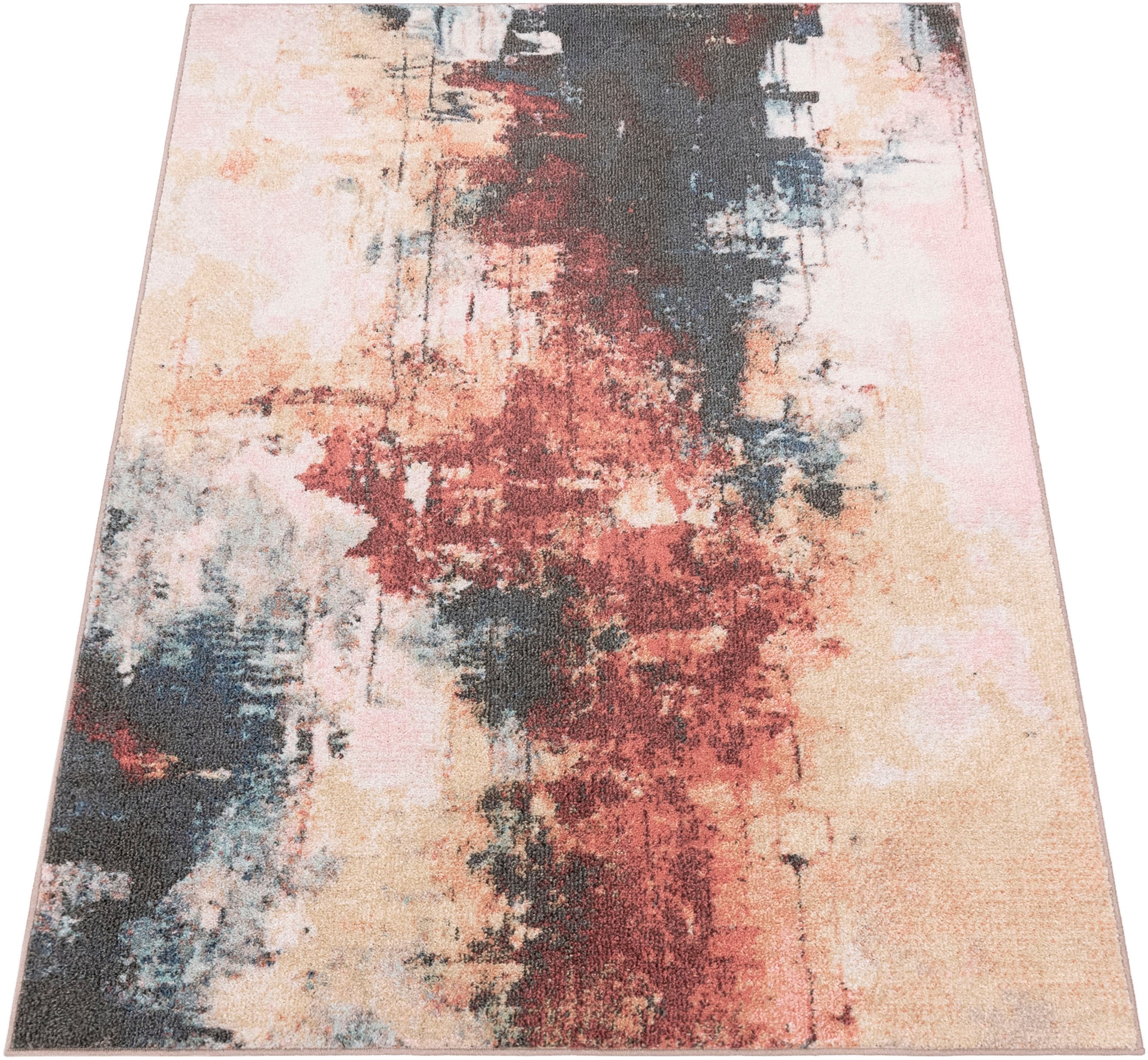 Paco Home Teppich »Ryan 934« rechteckig 12 mm Höhe Kurzflor, modernes abstraktes Design, Wohnzimmer, Schlafzimmer