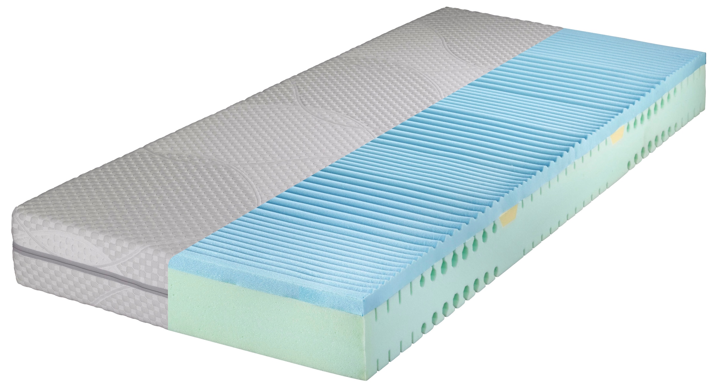 Image of Hemafa Gelschaummatratze "Watergel 2100 KS" 21 cm hoch Raumgewicht: 40 kg/m³ 1 Stk. tlg. mit Wellenschnitt im Kern für ein besseres Liegegefühl