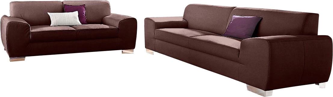 Image of DOMO collection Polstergarnitur "Ricardo kubisch, modern und elegant, bequemes Sofa" Set, 2 Stk. tlg. Set: 2-Sitzer und 2,5-Sitzer