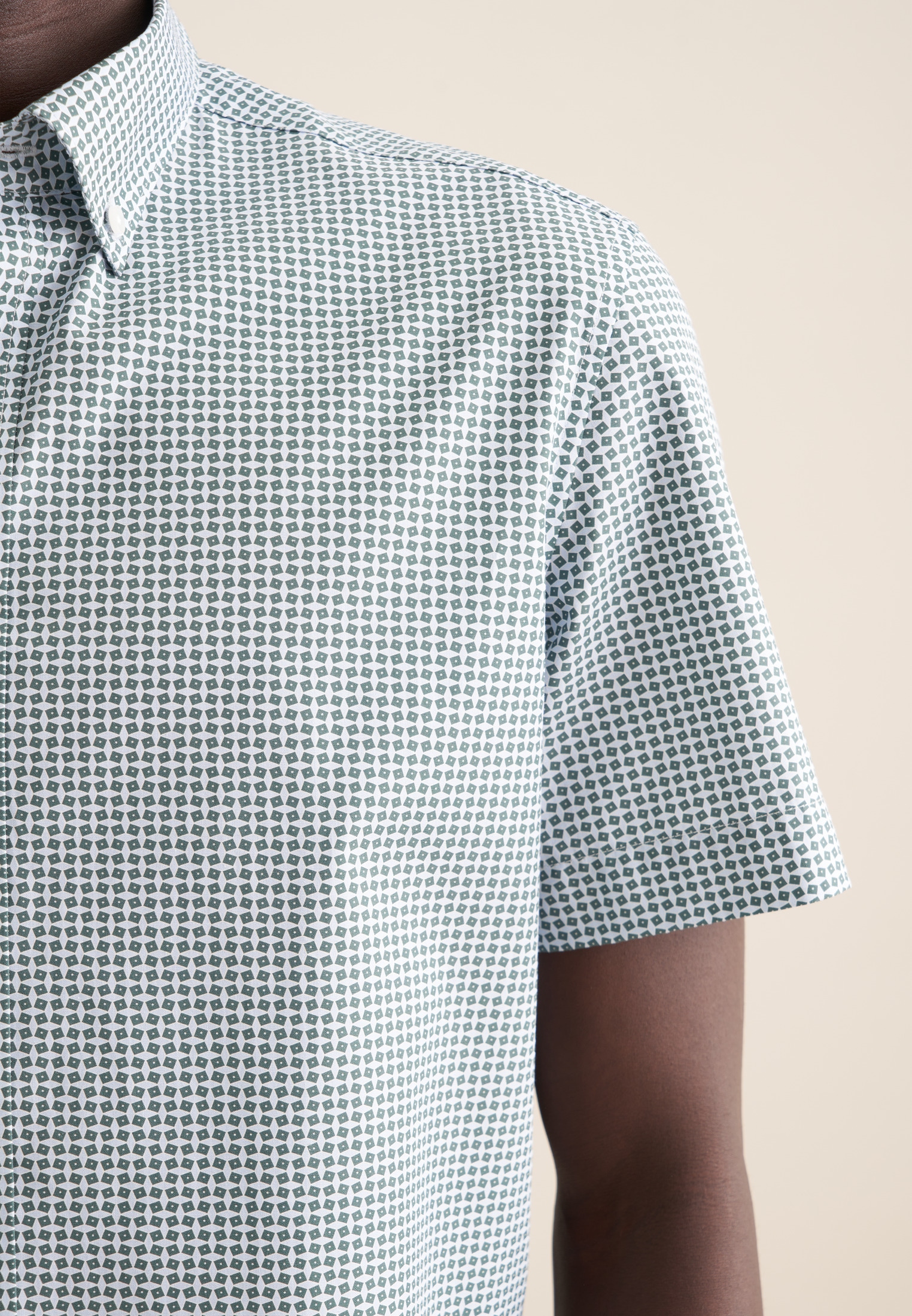seidensticker Businesshemd »Shaped«, Shaped Kurzarm Button-Down-Kragen Druck
