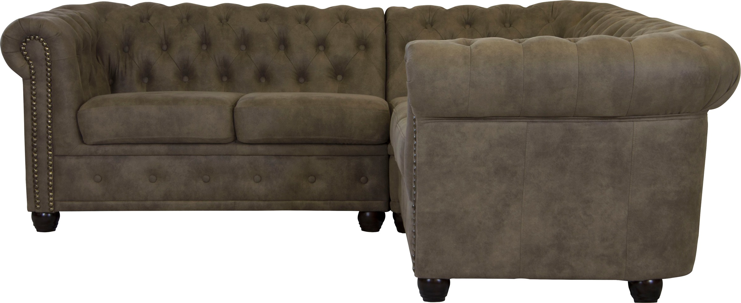 Home affaire Chesterfield-Sofa »Rysum L-Form«, Chesterfield-Optik, gleichschenklig