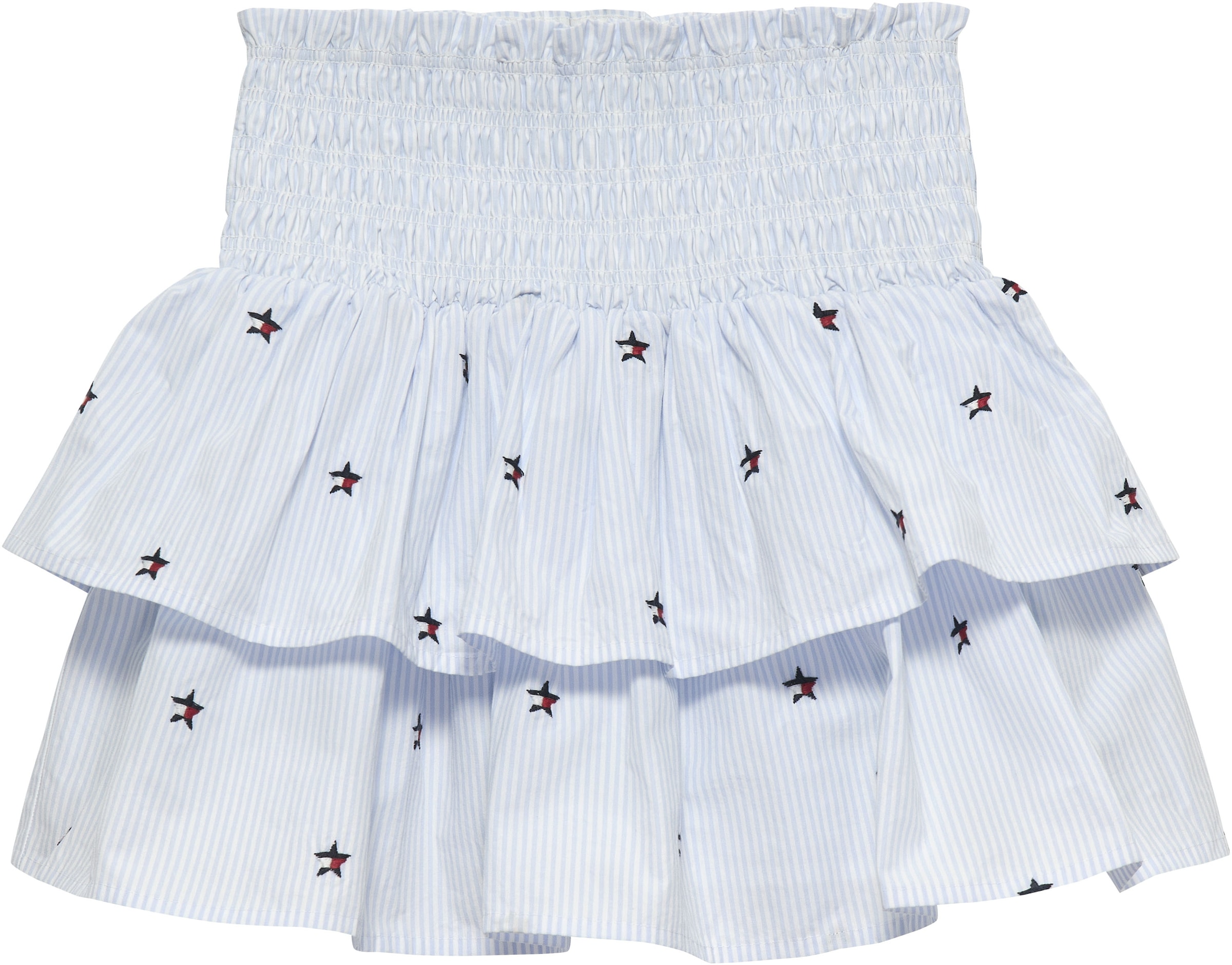 Tommy Hilfiger Jupe étagée »STAR STRIPES SKIRT« enfants jusqu’à 16 ans, bord côte smocké, brodé