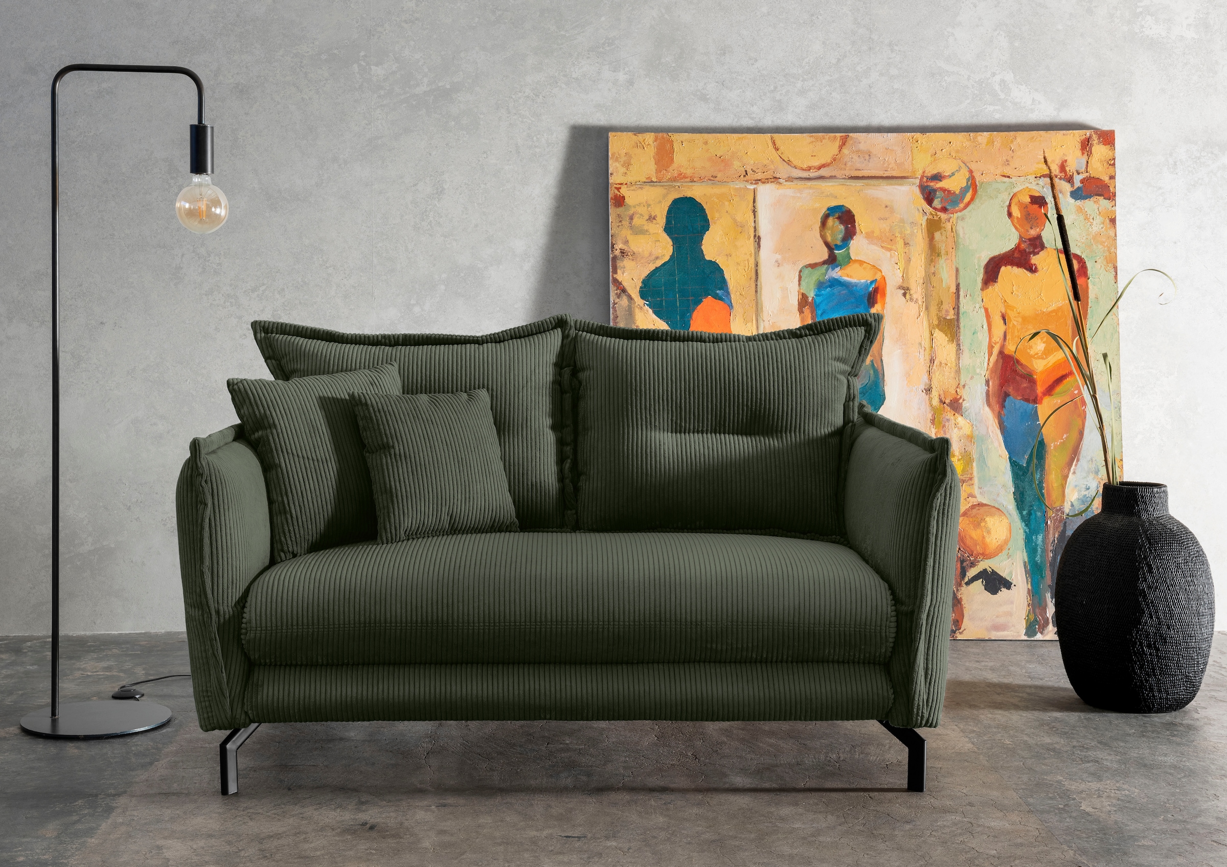 Image of Home affaire Ecksofa "Lava modern und bequem, schmale Armlehnen, tolle Detailverarbeitung" zwei verschiedene Fussfarben wählbar