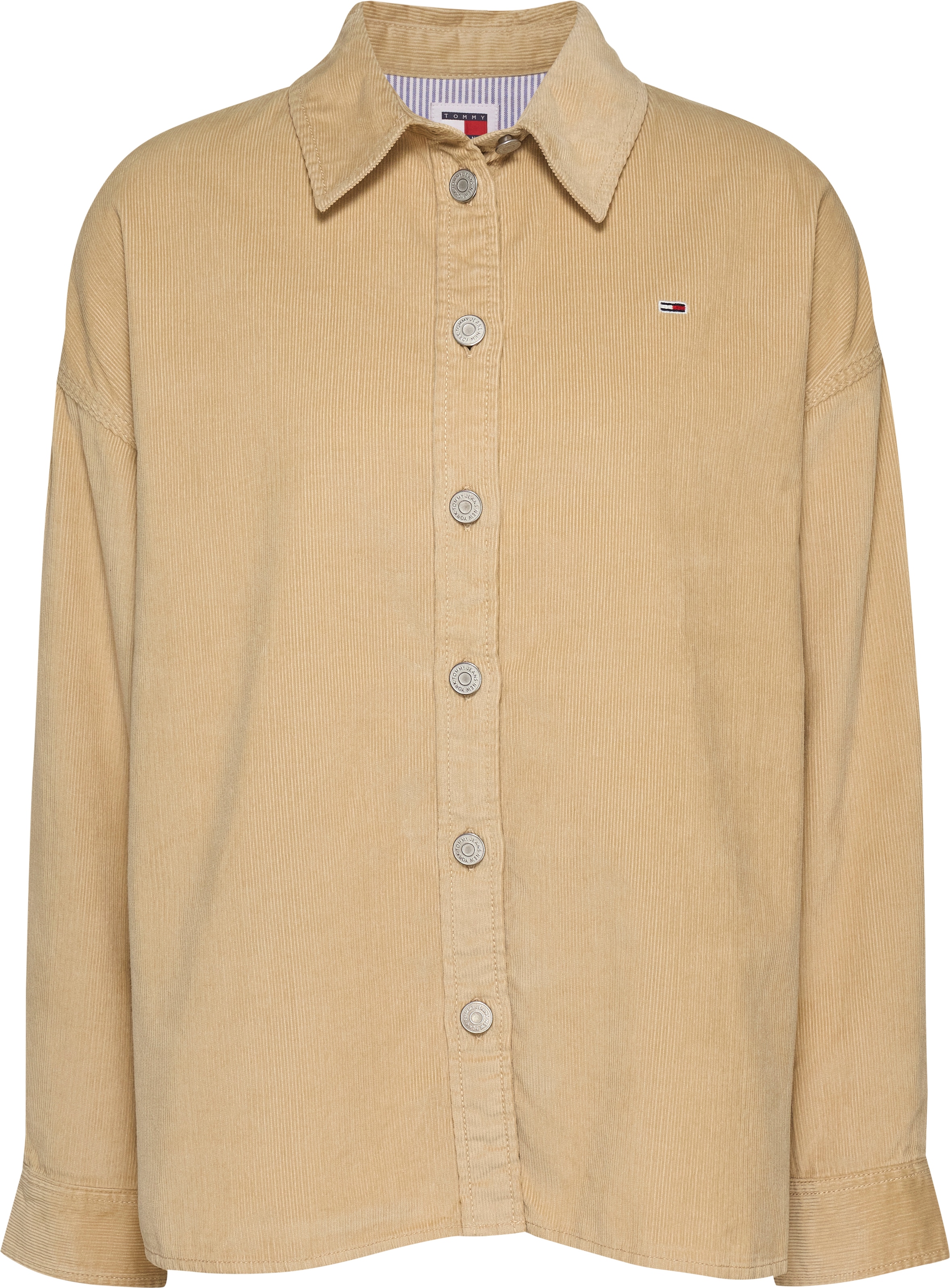 Tommy Jeans Outdoorbluse »TJW FINE CORD OVERSHIRT«, aus Feincord, Logo-Flag