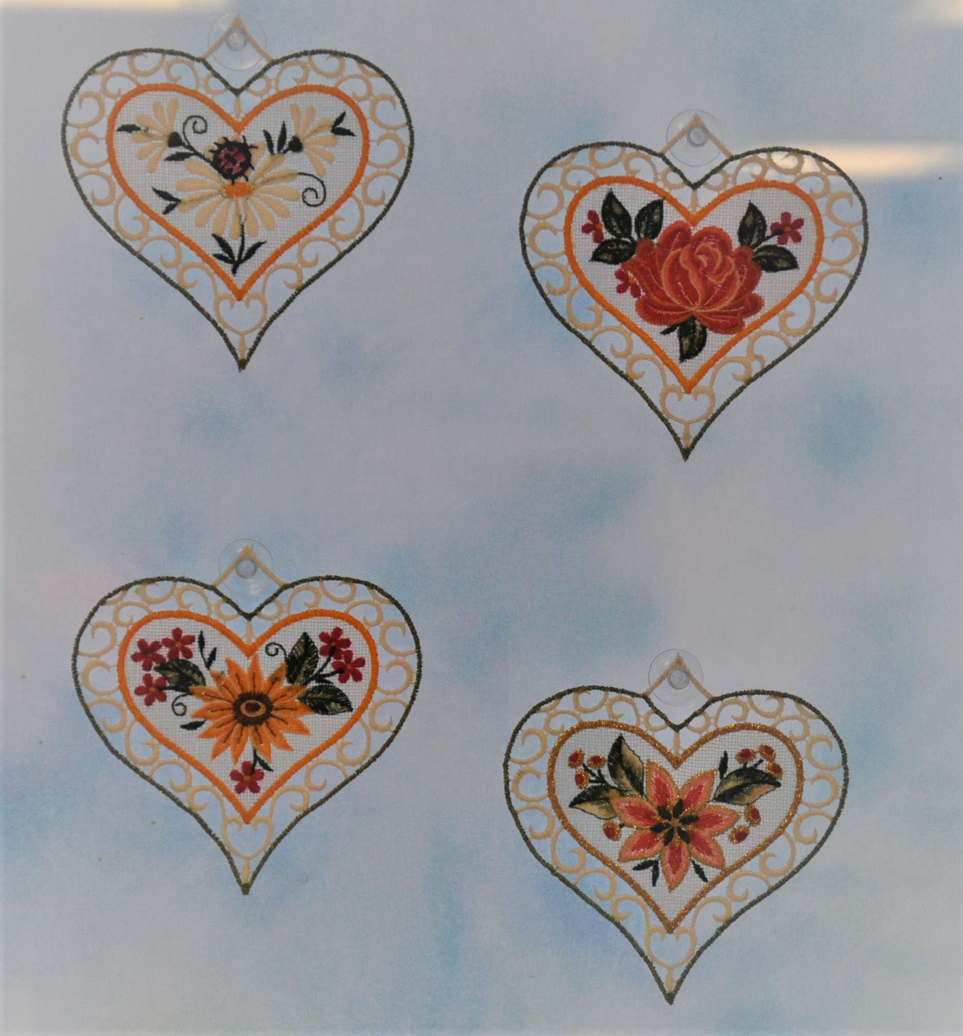 Image of Stickereien Plauen Fensterbild "4 Jahreszeiten"