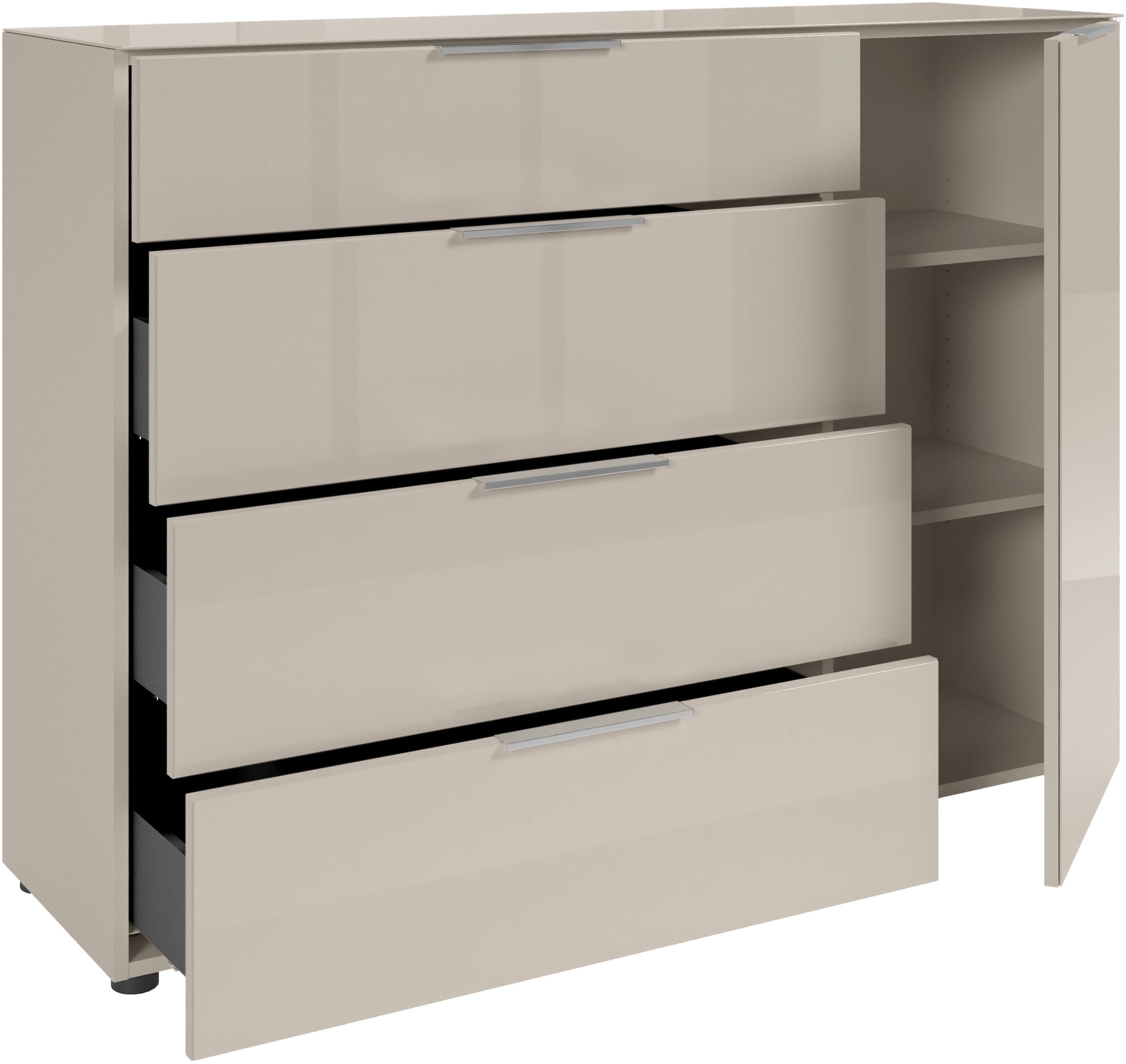 HBZ Kommode »Santorin, BxHxT 135x99x40 cm« 1 Stk. tlg. Breite 135cm, Softclose für Türen und Schubkästen, Melaminbeschichtung