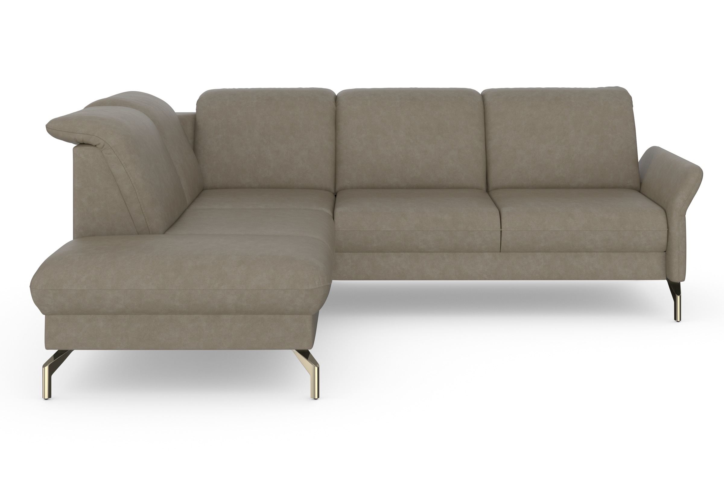 sit&more Ecksofa »Fashion L-Form«, wahlweise mit Kopfteilverstellung, Vorziehsitz, motorisch, Nickelfüsse