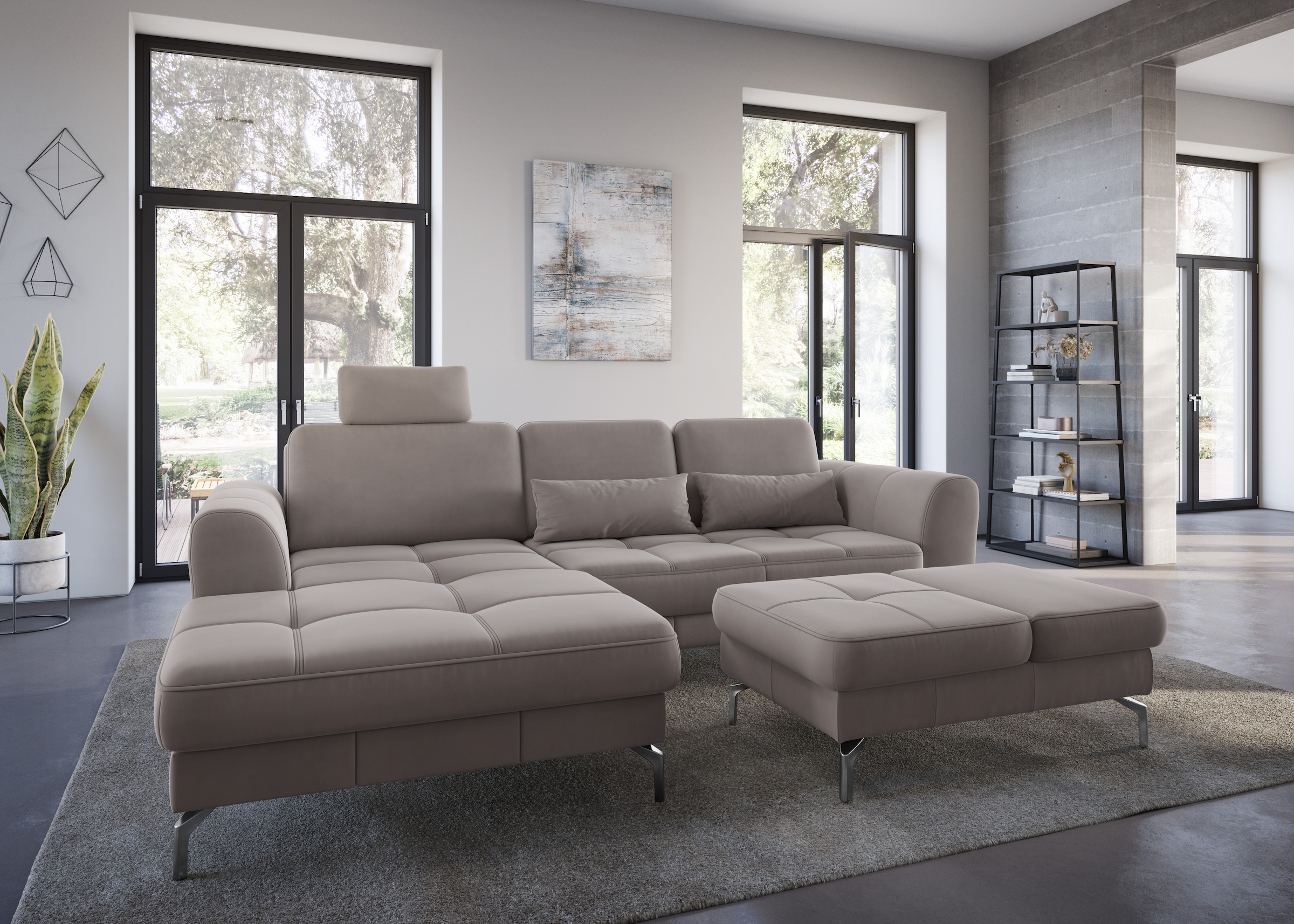 sit&more Hocker »Bendigo«, mit Klappfunktion, Bodenfreiheit 15 cm, wahlweise in 2 Fussfarben