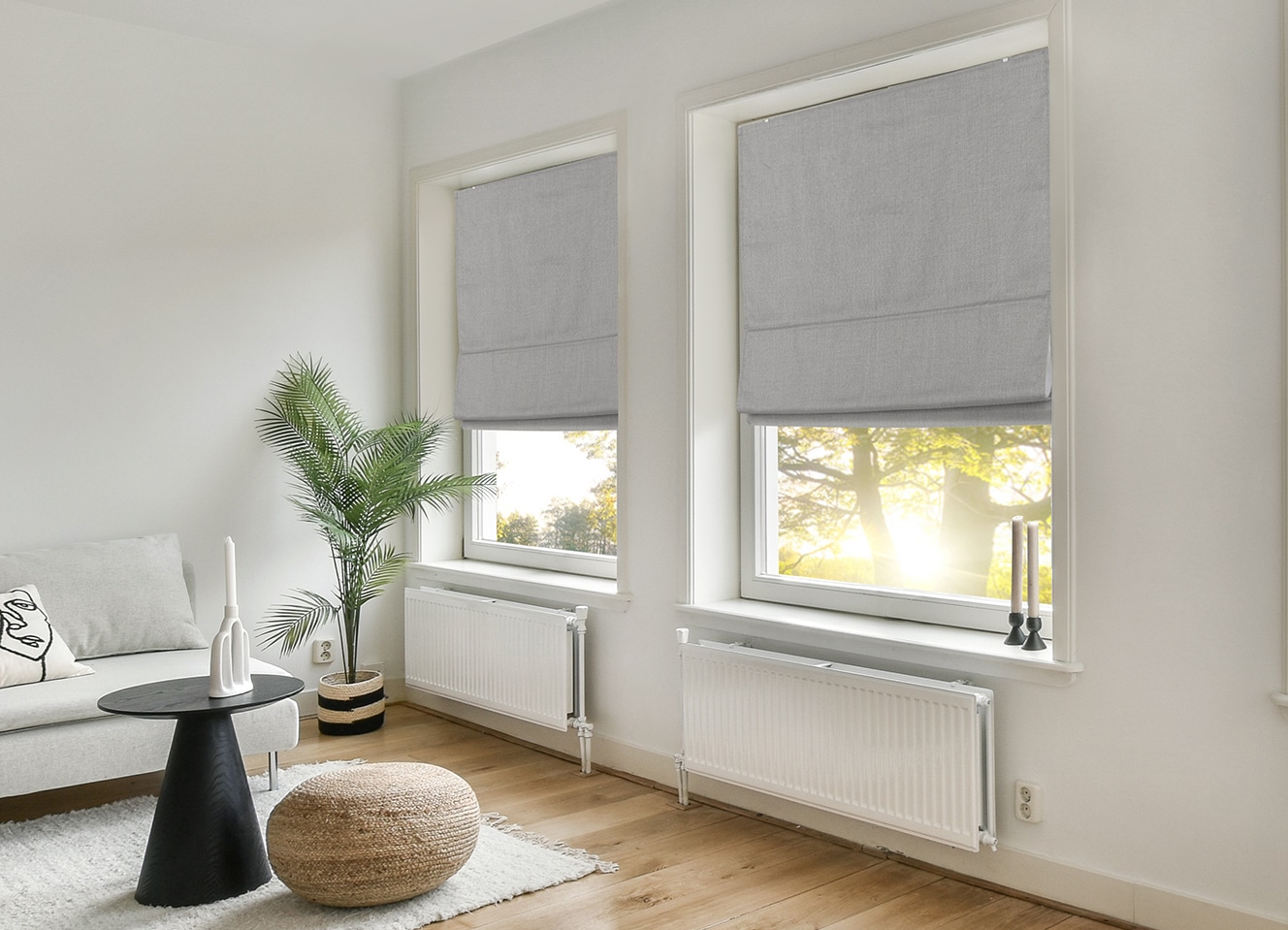 my home Store à enrouleur »RIOLA« verdunkelnd ohne Bohren freihängend Faltrollo in trendiger Leinenoptik, einfache Montage