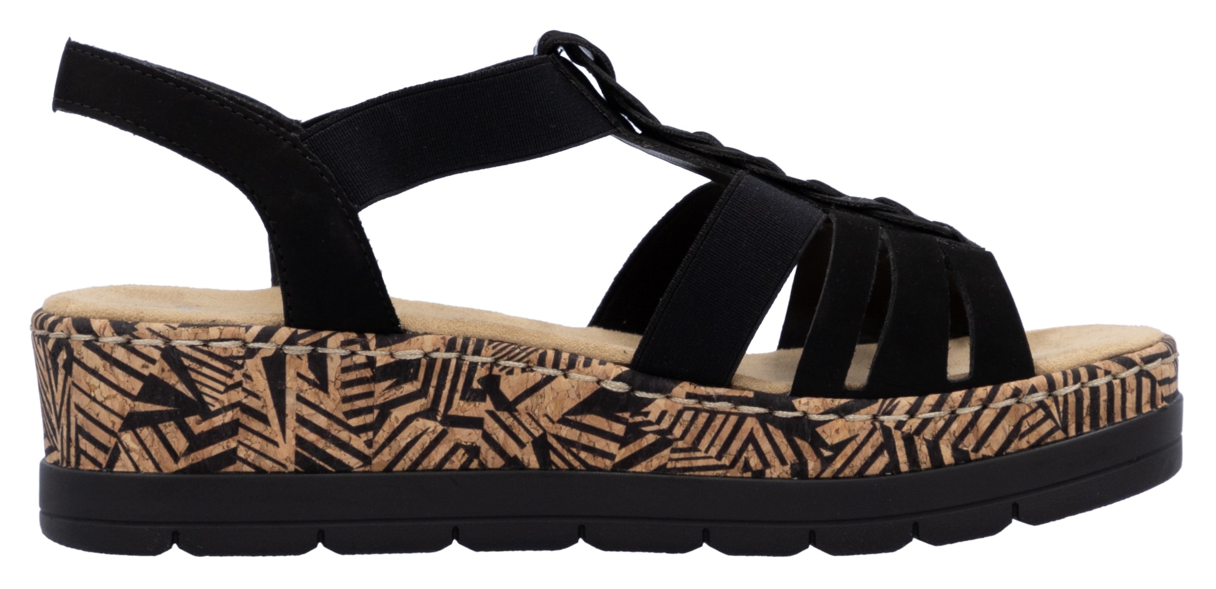 Rieker Plateausandaletten  Sommerschuh, Urlaubschuh, Sandalette mit dekorativem Schmuckelement