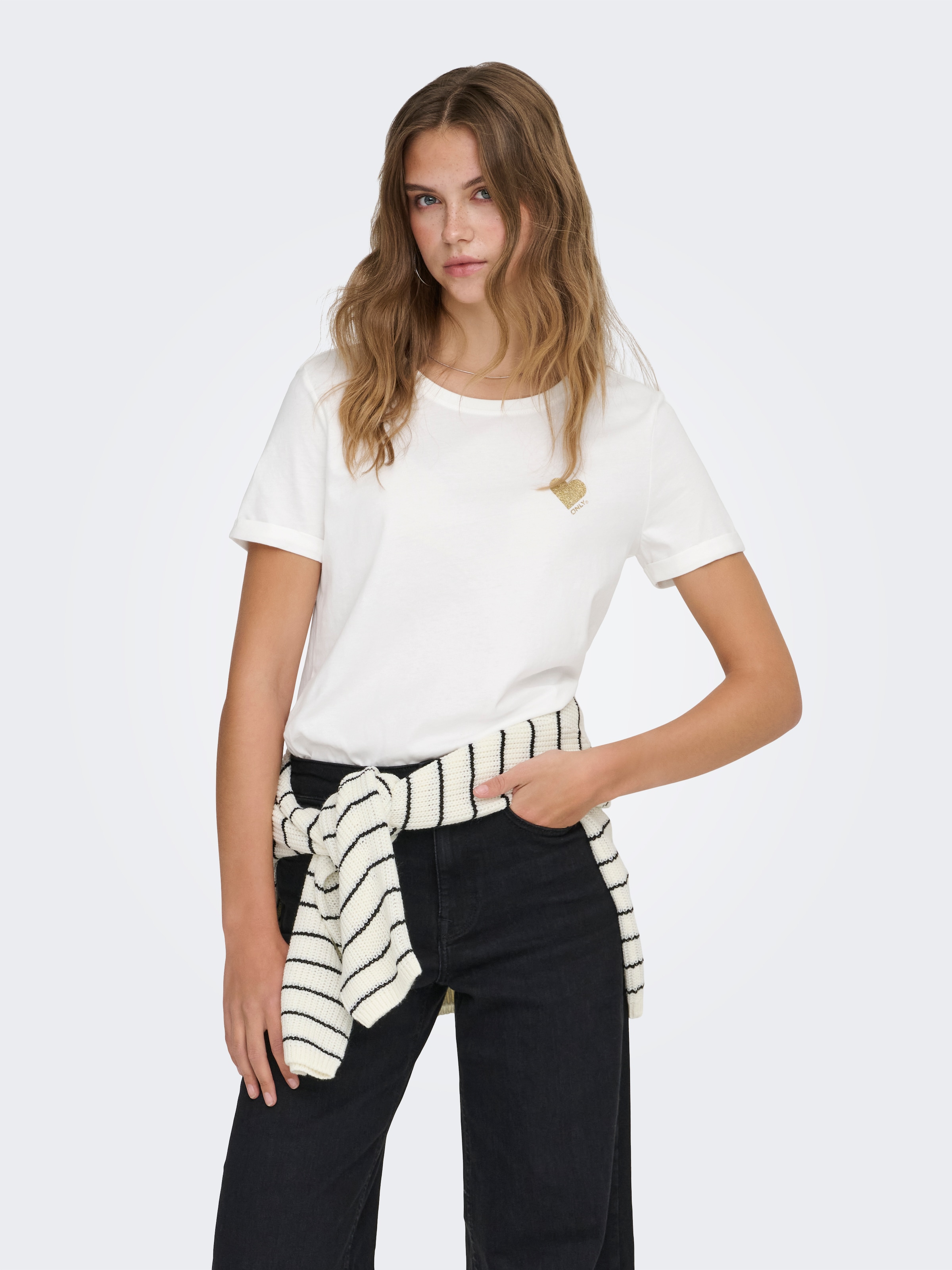 ONLY Kurzarmshirt »ONLKITA LIFE S/S TOP NOOS« regular fit, casual, Single Jersey, Baumwolle, Rundhals