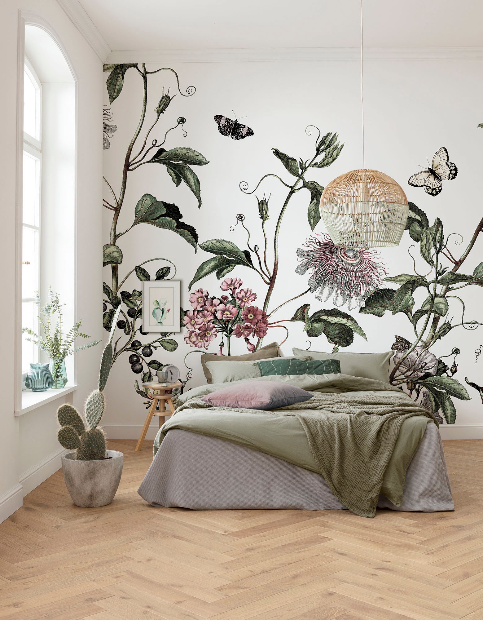 Komar Fototapete »Digitaldruck Vlies - Paradis de Papillons - Grösse 400 x 250 cm«, bedruckt, Wohnzimmer, Schlafzimmer