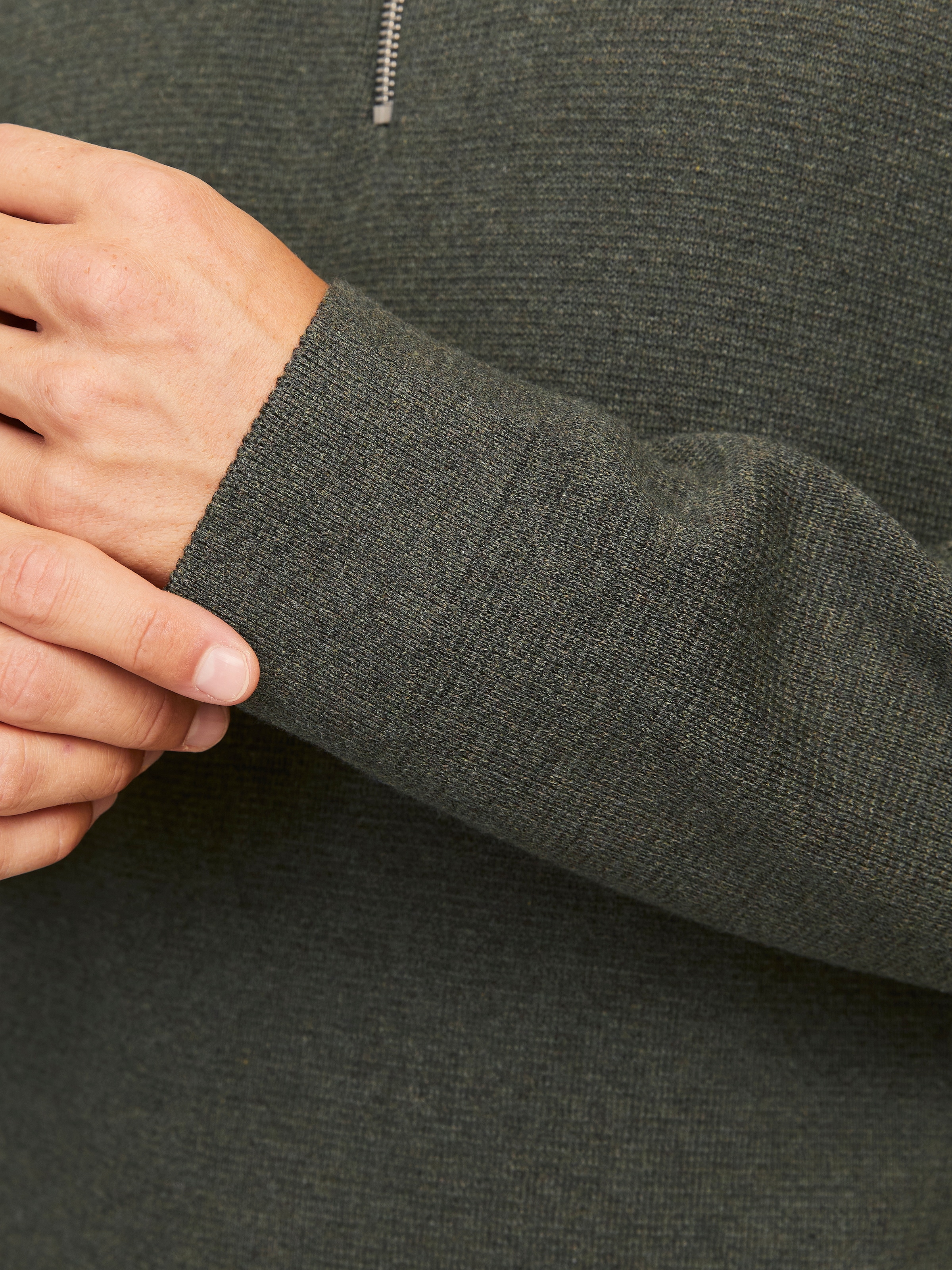 Jack & Jones Troyer »JPRBLAMILANO STITCH KNIT HALF ZIP SN«, mit kurzem Reissverschluss