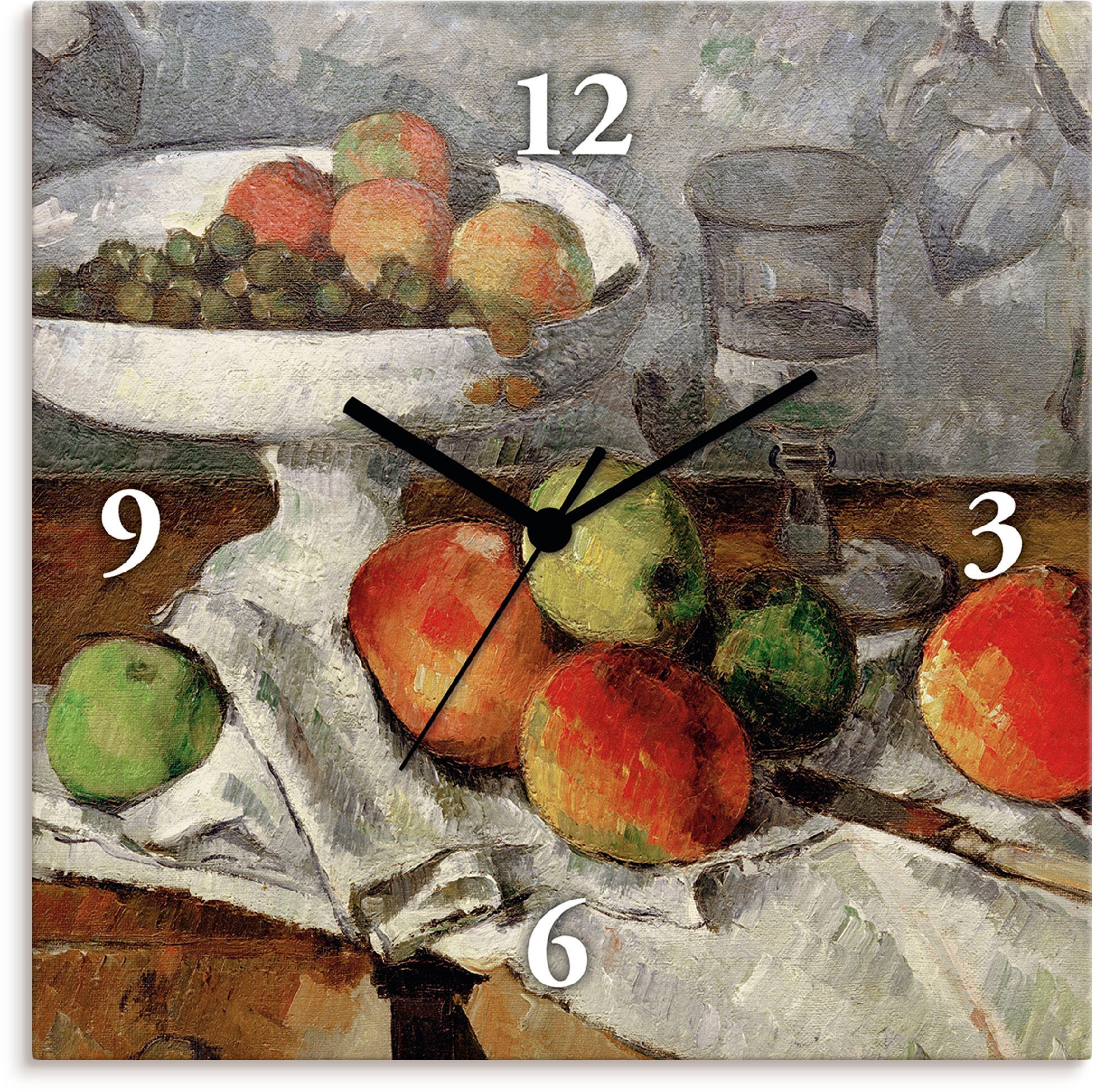 Image of Artland Wanduhr »Stillleben mit Obstschale«, lautlos, ohne Tickgeräusche, nicht tickend, geräuschlos - wählbar: Funkuhr o. Quarzuhr, moderne Uhr für Wohnzimmer, Küche etc. - Stil: modern bei Ackermann Versand Schweiz