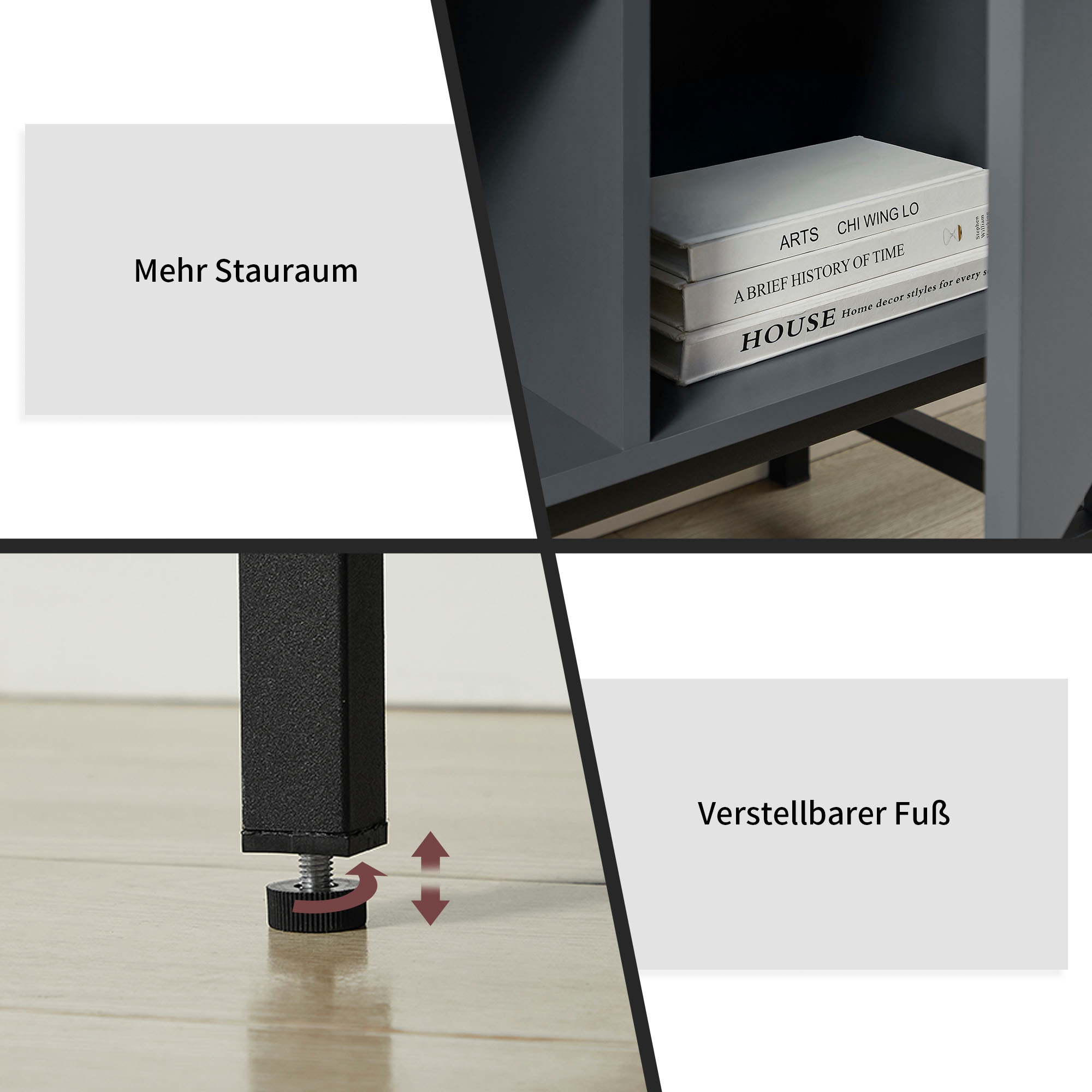 GOODproduct Buffet haut »Azly« pflegeleichte Melaminoberfläche, robustes Metallgestell, ABS-Kanten