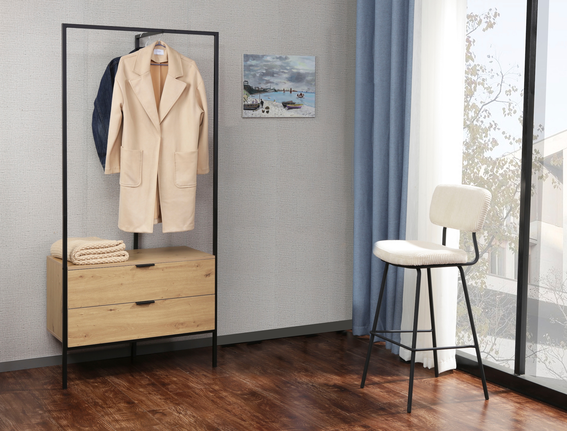 Home affaire Armoire vestiaire »Innsbruck« 1 cuis tlg. garde-robe avec tringle à vêtements & 2 tiroirs - (L/P/H) 85/47/190 cm