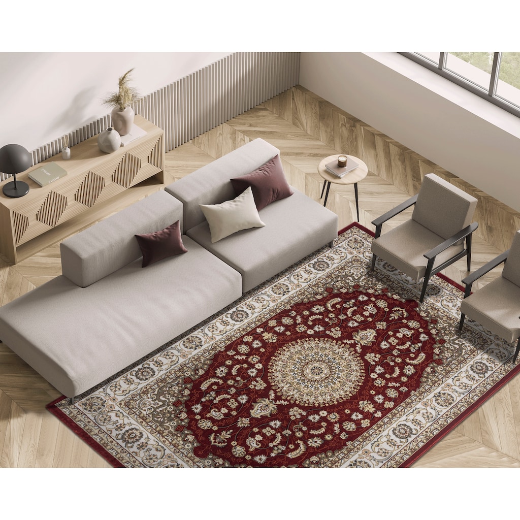 merinos Teppich »Dubai 56253«, rechteckig, pflegeleicht, Kurzflor, orientalisch, elegant, Polyester, glänzend