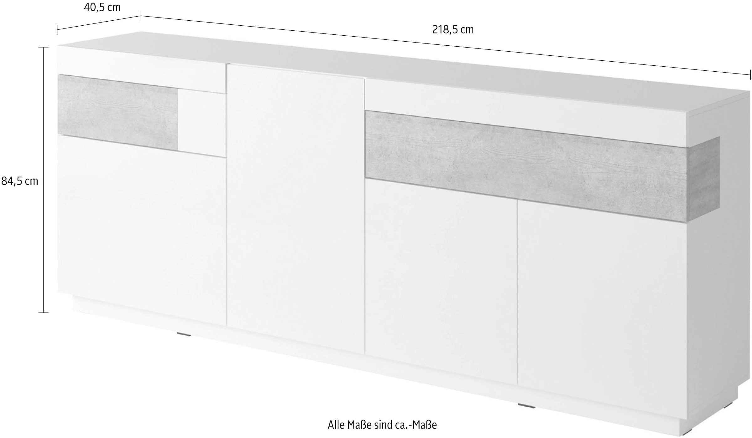 Helvetia Sideboard »SILKE«, Breite 218, 5 cm