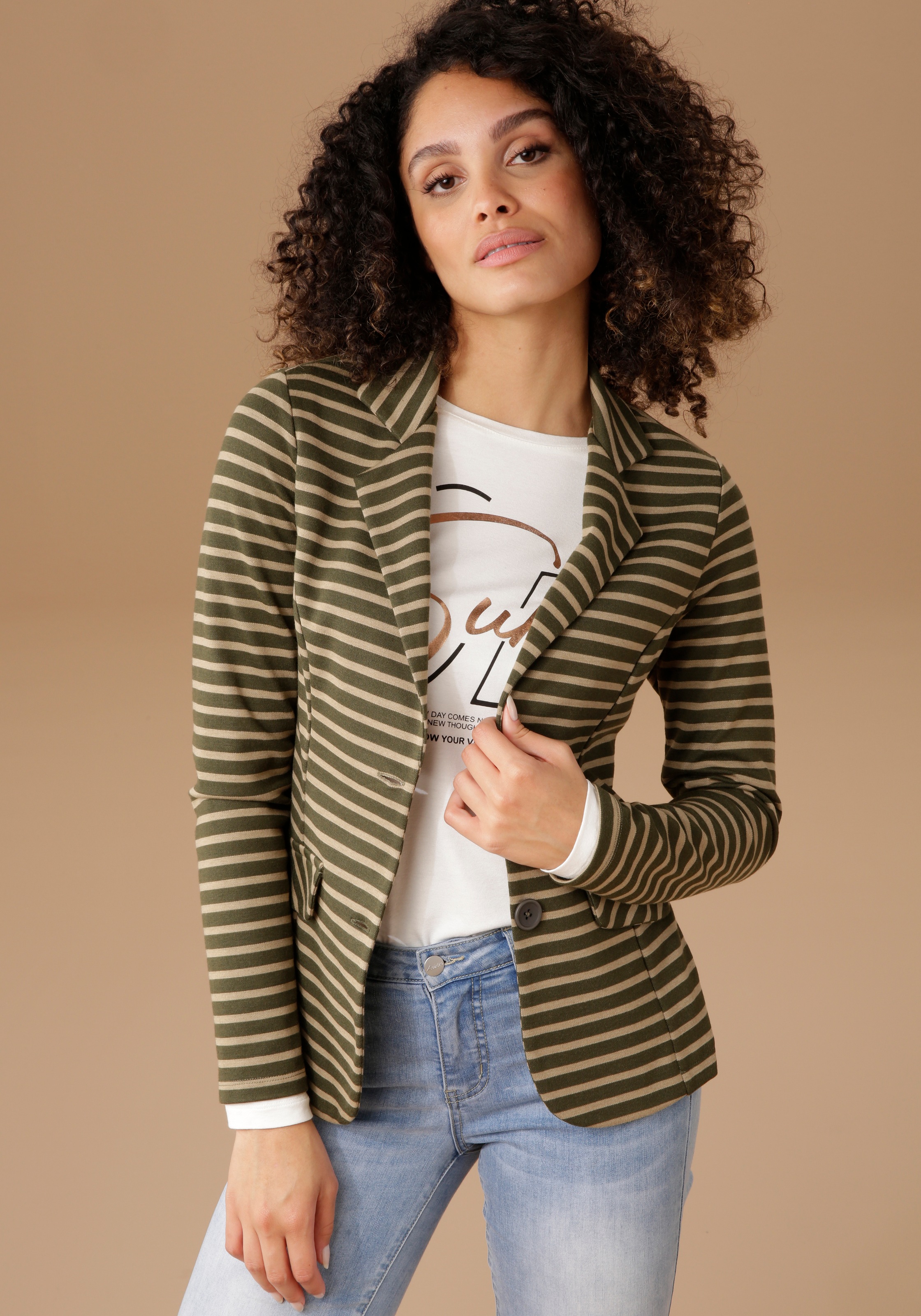 Image of Aniston SELECTED Kurzblazer, im Streifen-Dessin bei Ackermann Versand Schweiz