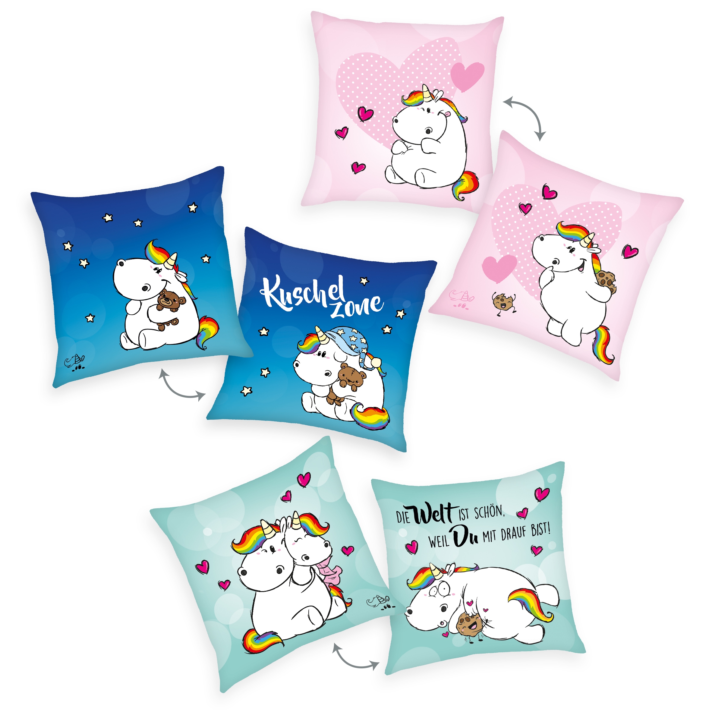 Pummeleinhorn Coussin décoratif »Pummeleinhorn« imprimé en couleurs vives
