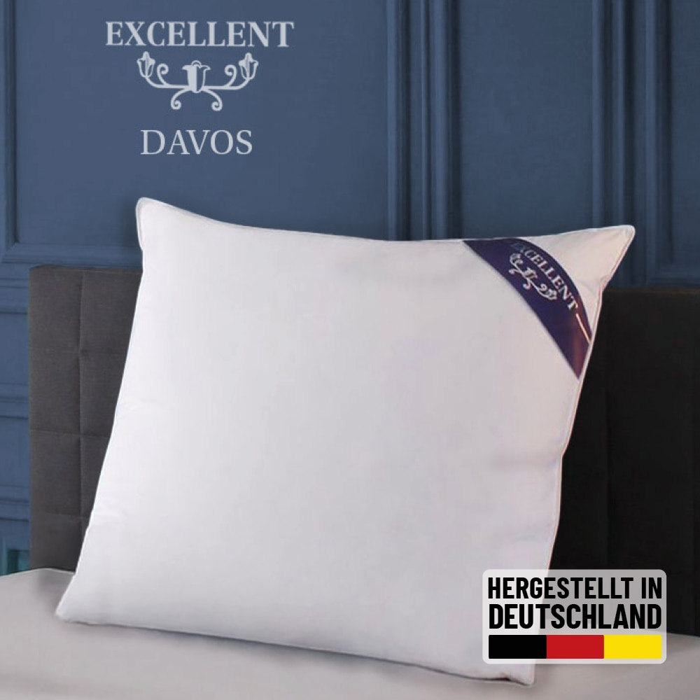 Image of Excellent Federkissen "Davos" Füllung: 85Gaensefedern15Gaensedaunen 1 Stk. tlg. Kopfkissen in 40x80 und 80x80