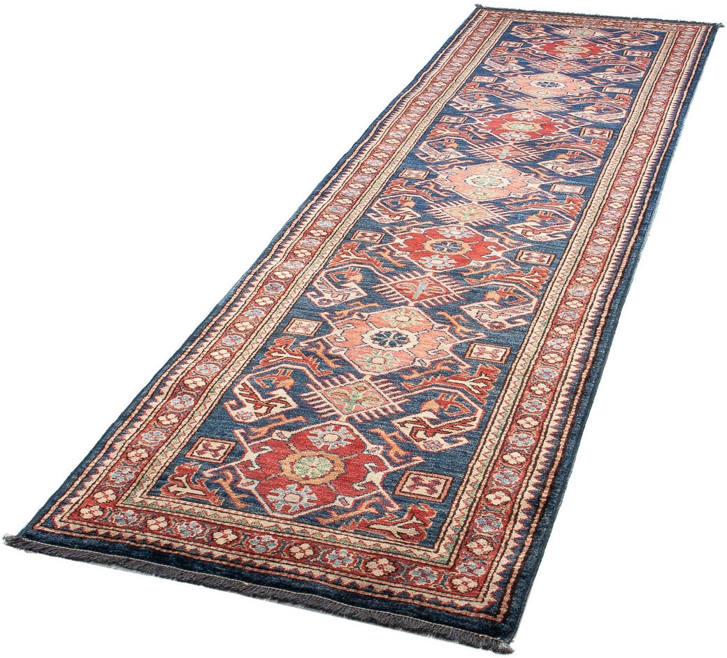 Image of morgenland Orientteppich »Ziegler - Kazak - 298 x 78 cm - blau«, rechteckig, 6 mm Höhe, Wohnzimmer, Handgeknüpft, Einzelstück mit Zertifikat bei Ackermann Versand Schweiz