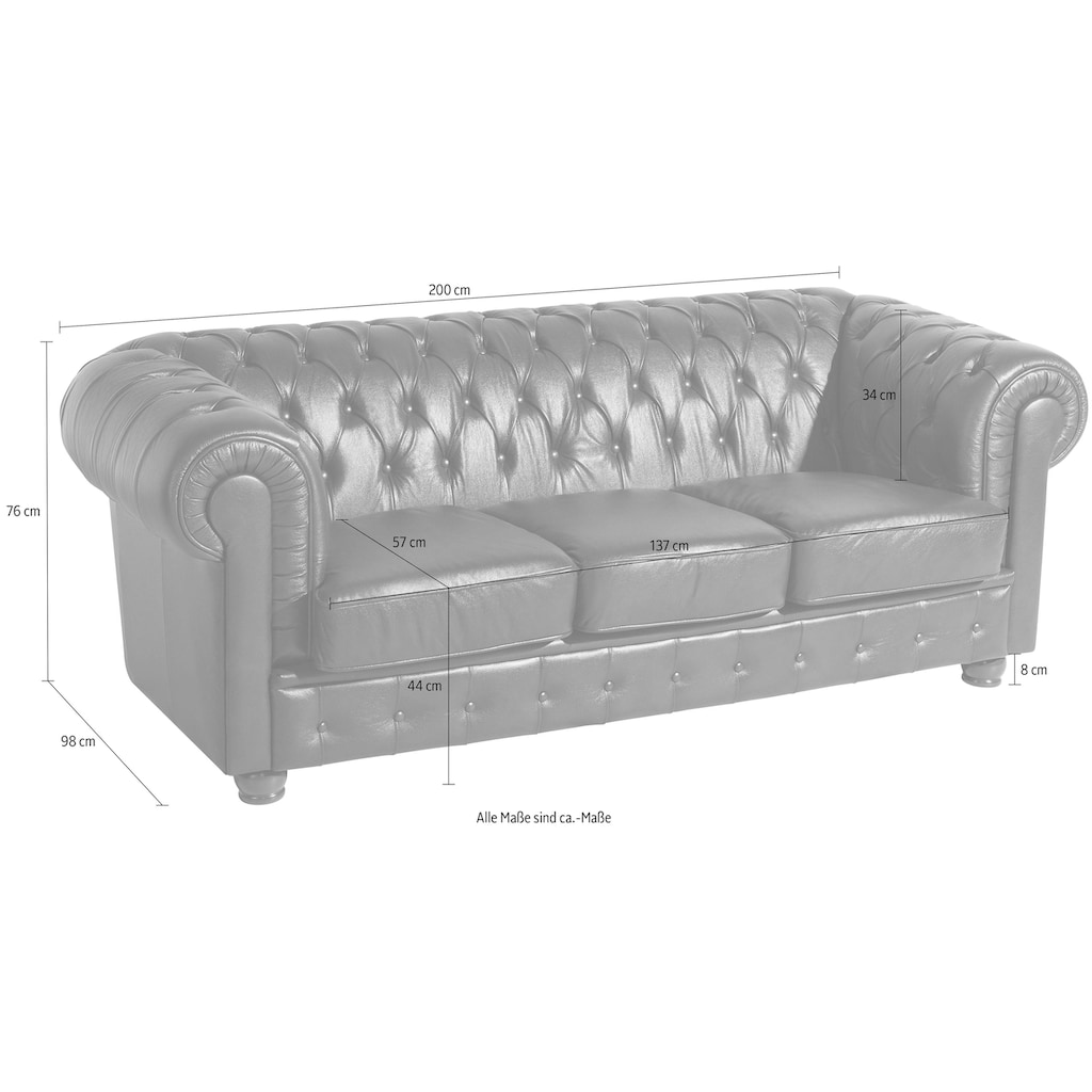 Max Winzer® Chesterfield-Sofa »Bristol«, mit edler Knopfheftung, Breite 200 cm