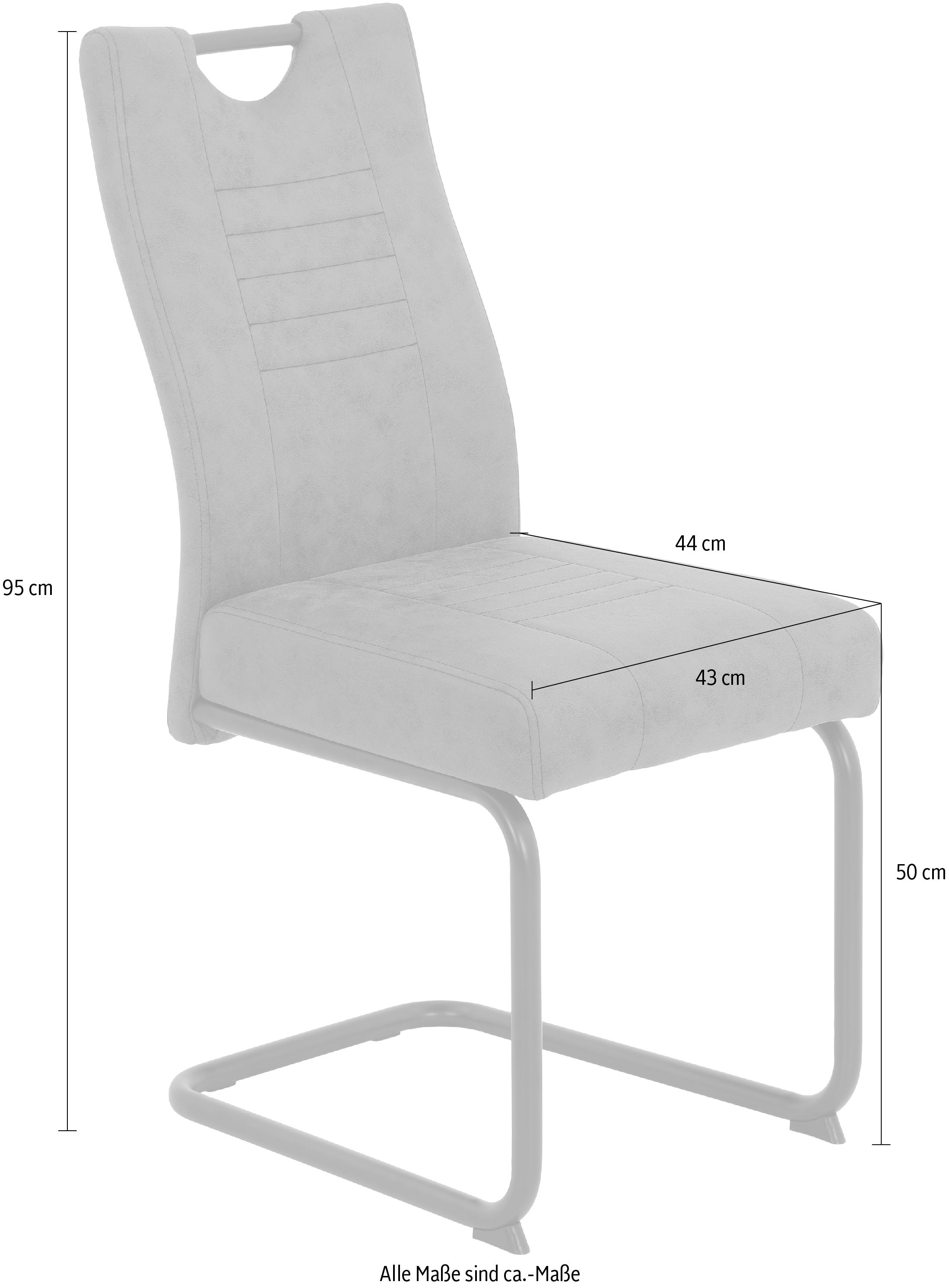 HELA Freischwinger »JUPITER«, (Set), 2 St., Microfaser, Federkern und Griff, 140 Kg Belastbarkeit, 2er und 4er Set