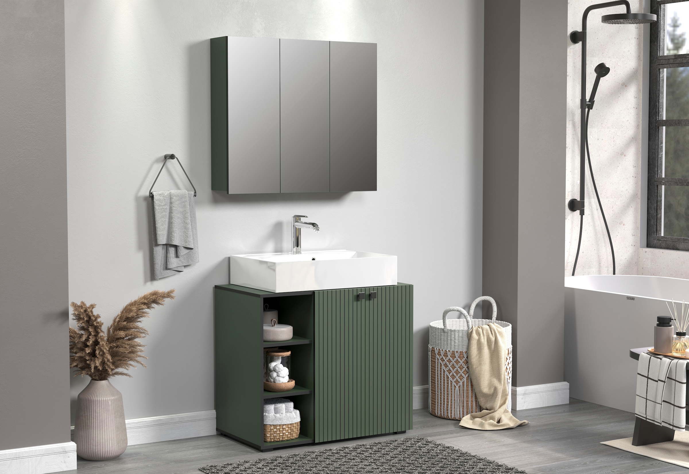 welltime Miroir de salle de bain »Amrum« Wandspiegel mit Ablage - (B/T/H) wahlweise 60 bis 80/14/74 cm