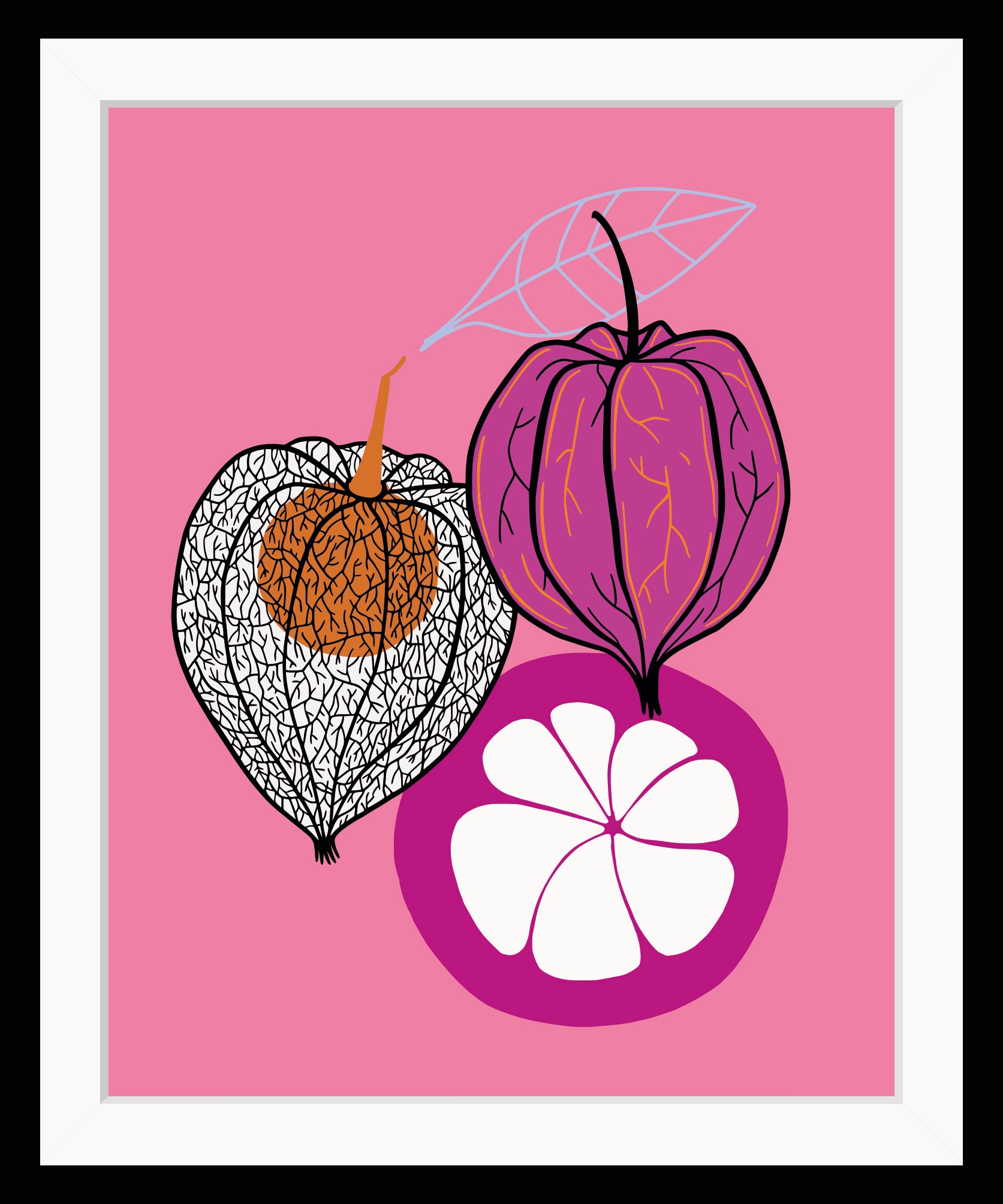 Image of queence Bild "Lio" Kunst Lebensmittel Obst Obst Bilder HD Premium Poster-Druck inkl. Holzrahmen