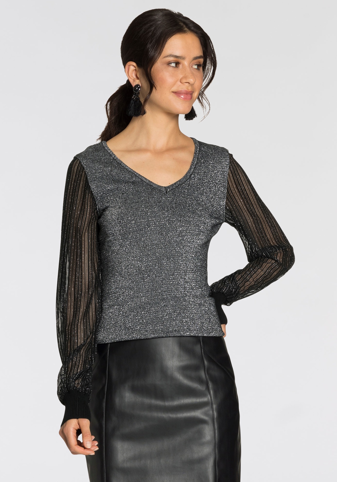 Image of Melrose V-Ausschnitt-Pullover, mit Glitzergarn - NEUE KOLLEKTION bei Ackermann Versand Schweiz