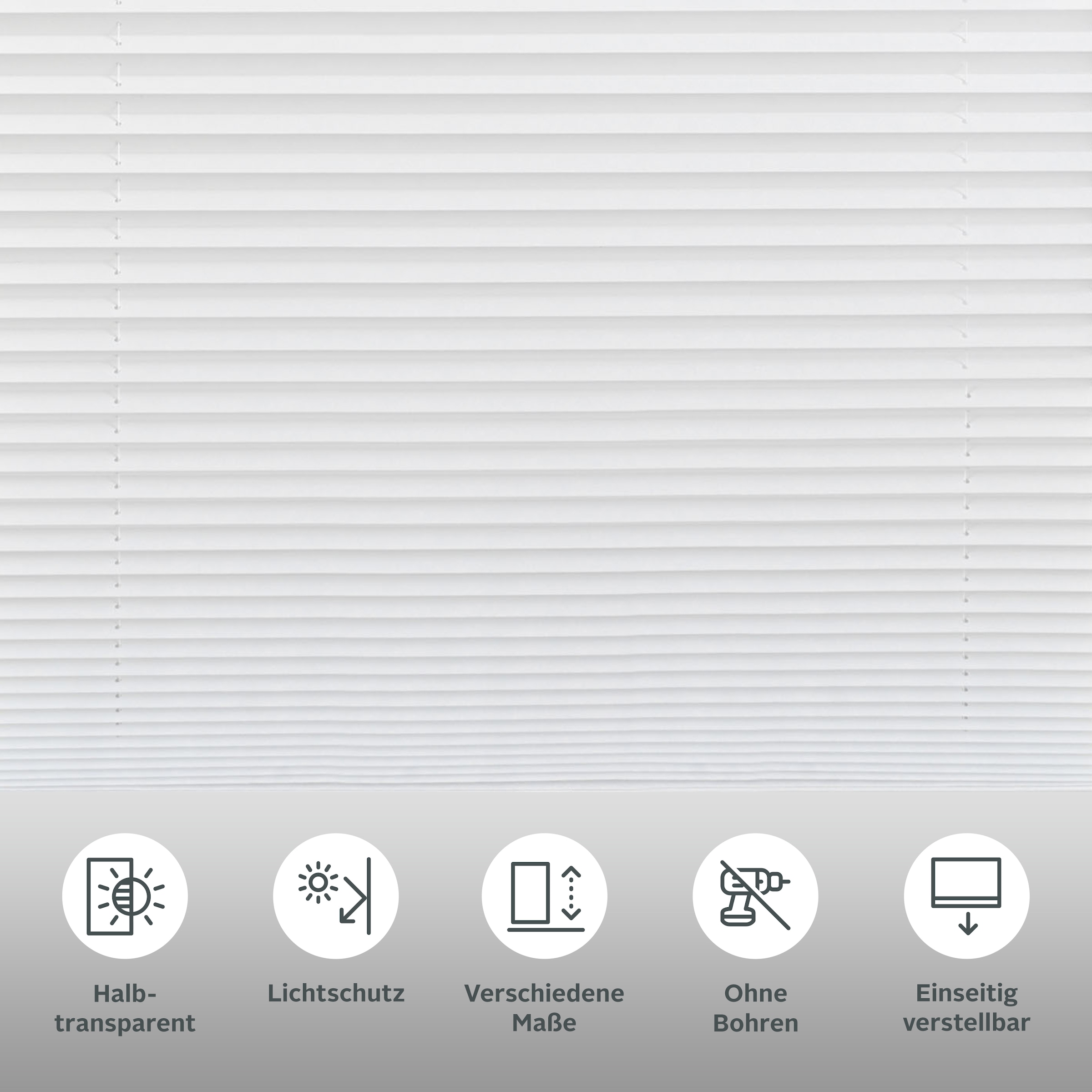 GOODproduct Plissé »LORRI« protection contre la lumière Aucun perçage requis suspendu librement Design suspendu sans cordons ou chaînes gênants, NOUVEAUTÉ !
