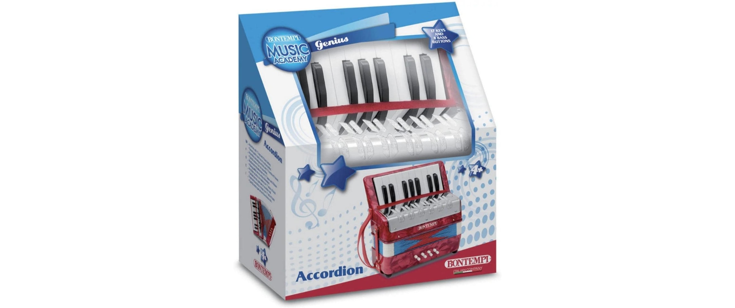 Bontempi Spielzeug-Musikinstrument »Akkordeon 17 Tasten (C-E) und Halbtöne«