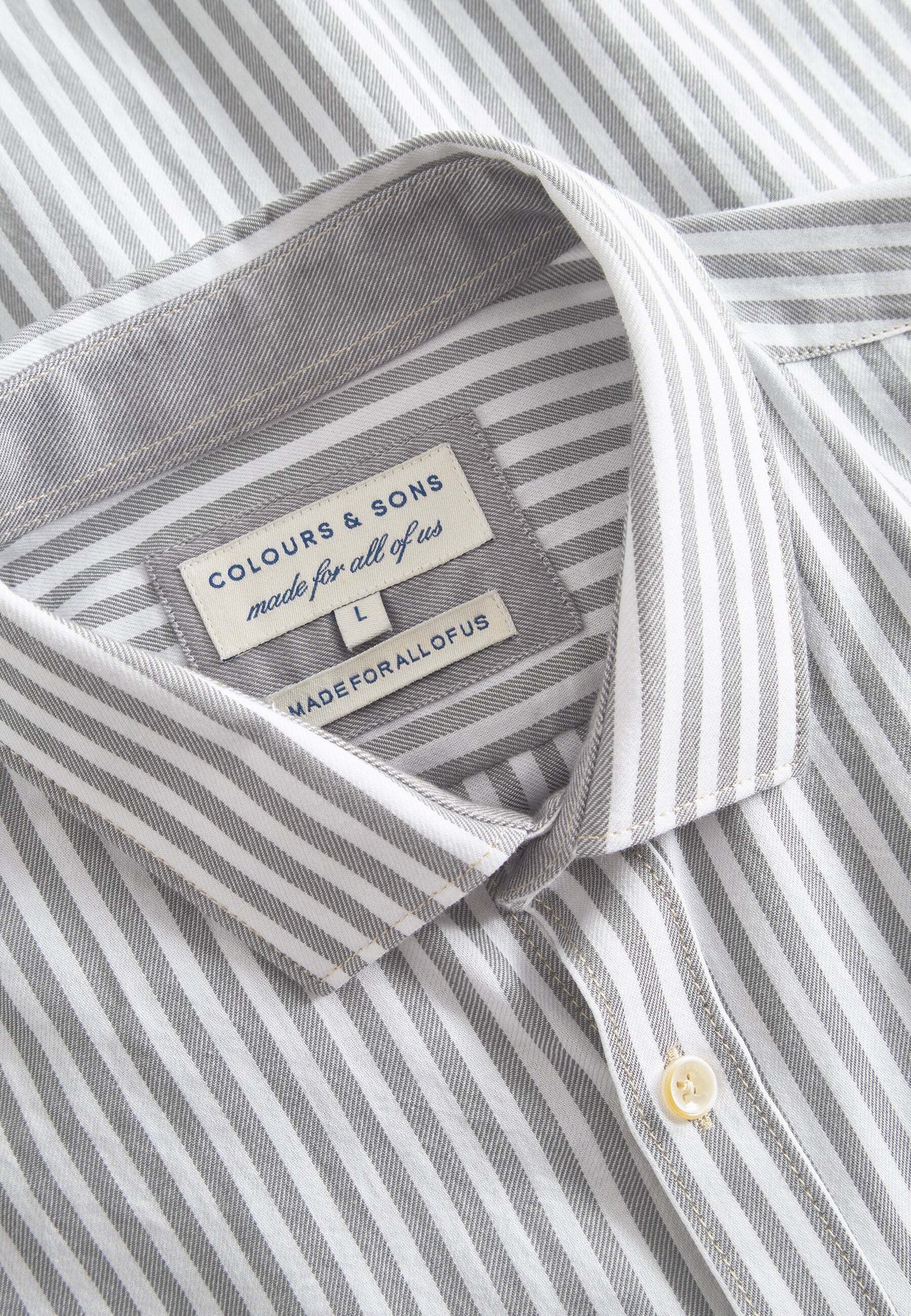 colours & sons Langarmhemd »colours & sons Langarmhemd Shirt Brushed Twill Stripes«