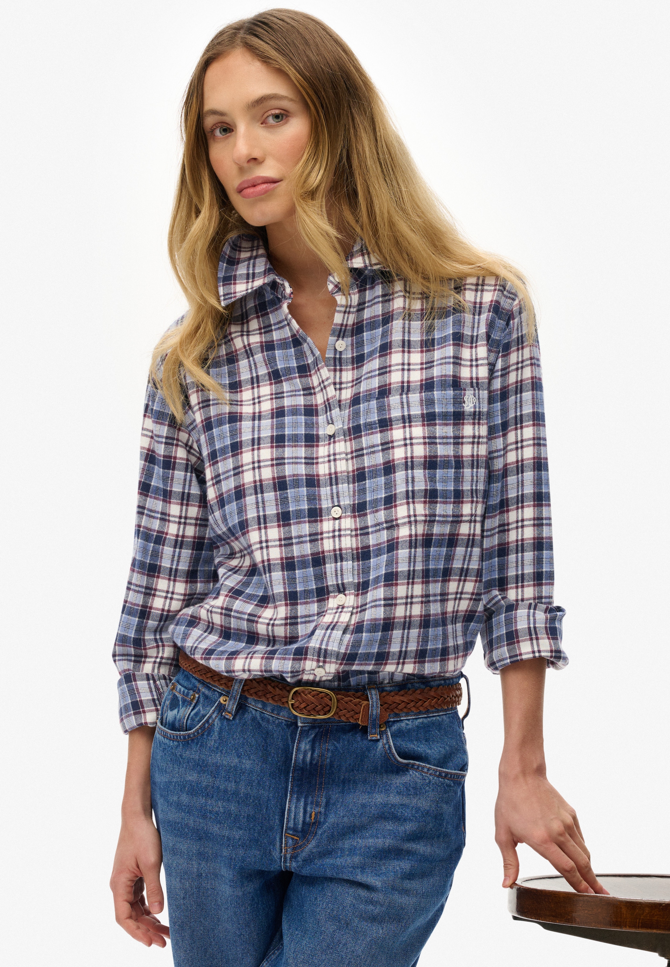 Superdry Karobluse »CHECK FLANNEL BOYFRIEND SHIRT«