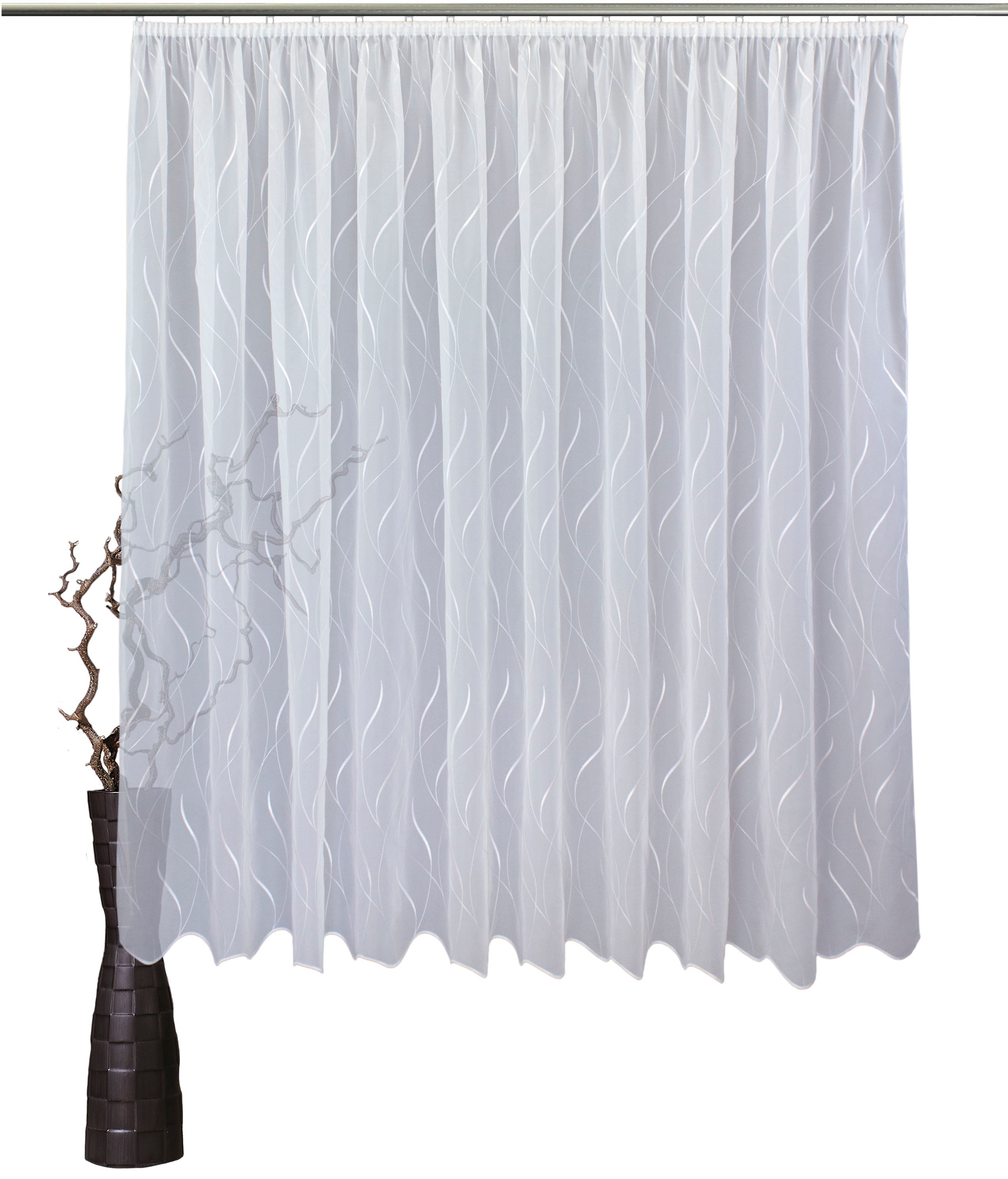 Image of VHG Gardine nach Mass »Blanka Voile«, (1 St.), Voile, Stickerei, gebogte Kante bei Ackermann Versand Schweiz