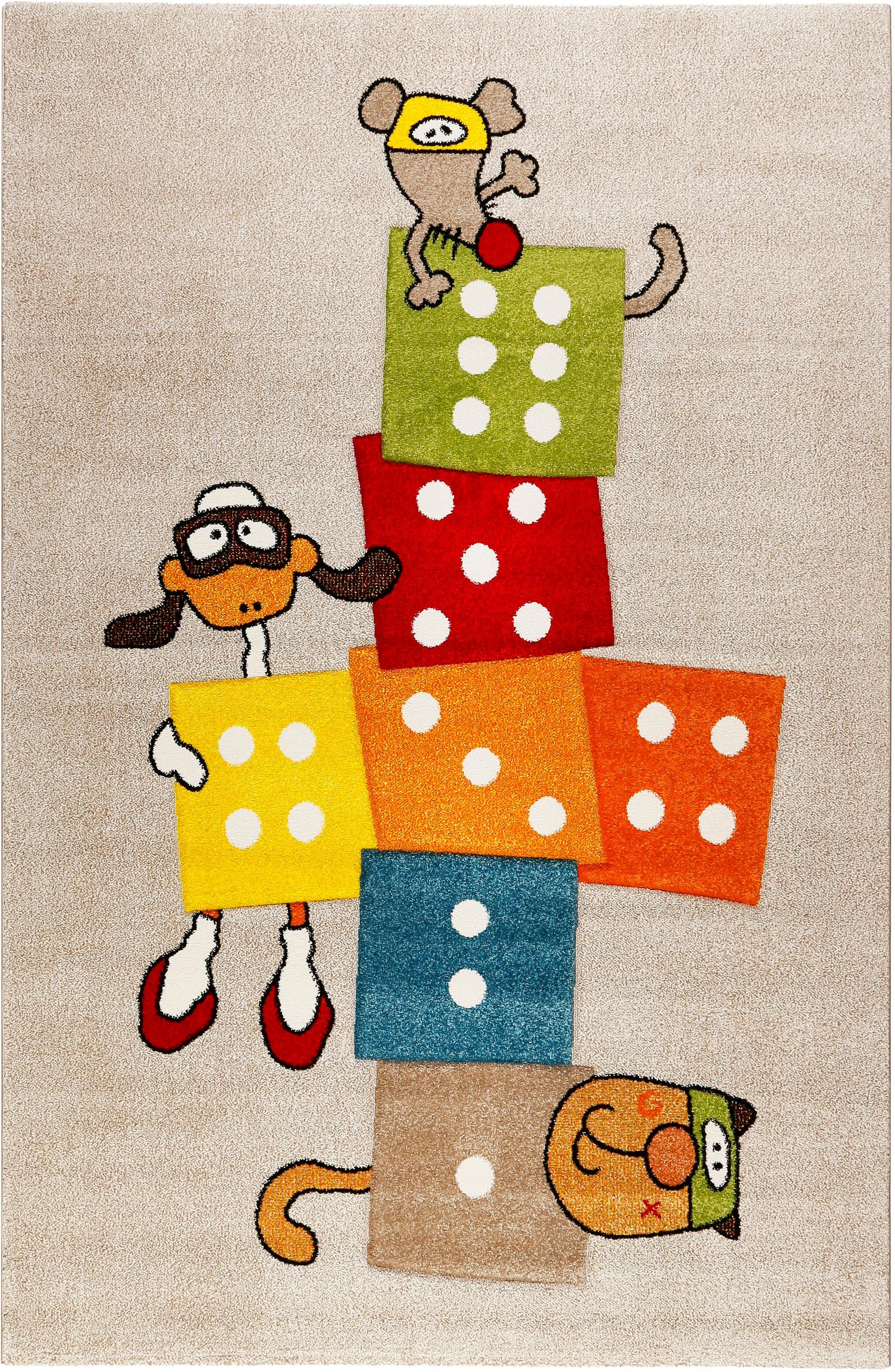 Sigikid Kinderteppich »Bandidoleros«, rechteckig, 13 mm Höhe, Spiel-Teppich Hüpfkästchen "Himmel & Hölle"