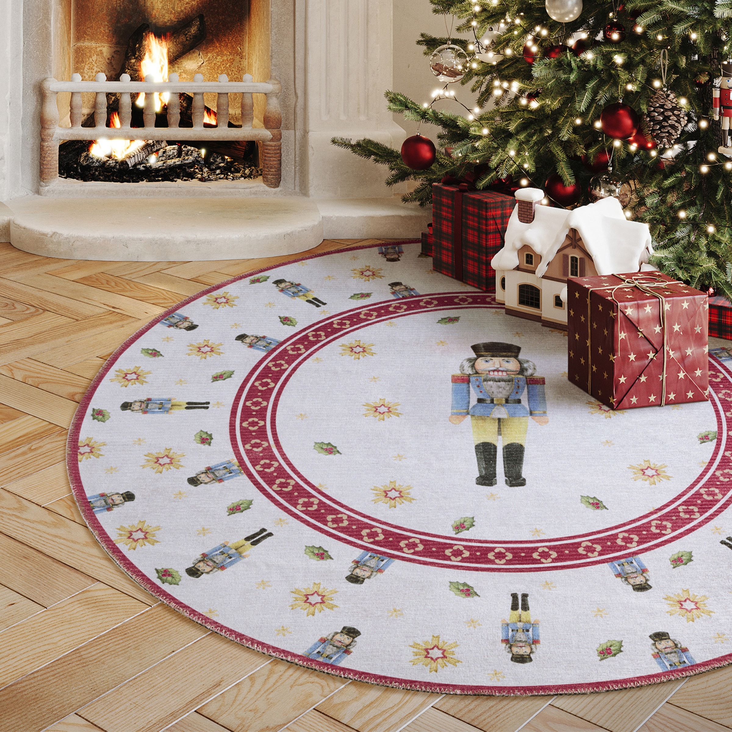 Villeroy & Boch Tapis »Toy's Delight Limited Edition Santa Claus« Rond 3 mm Höhe édition limitée, Noël, salon, jupe de sapin, lavable, rond