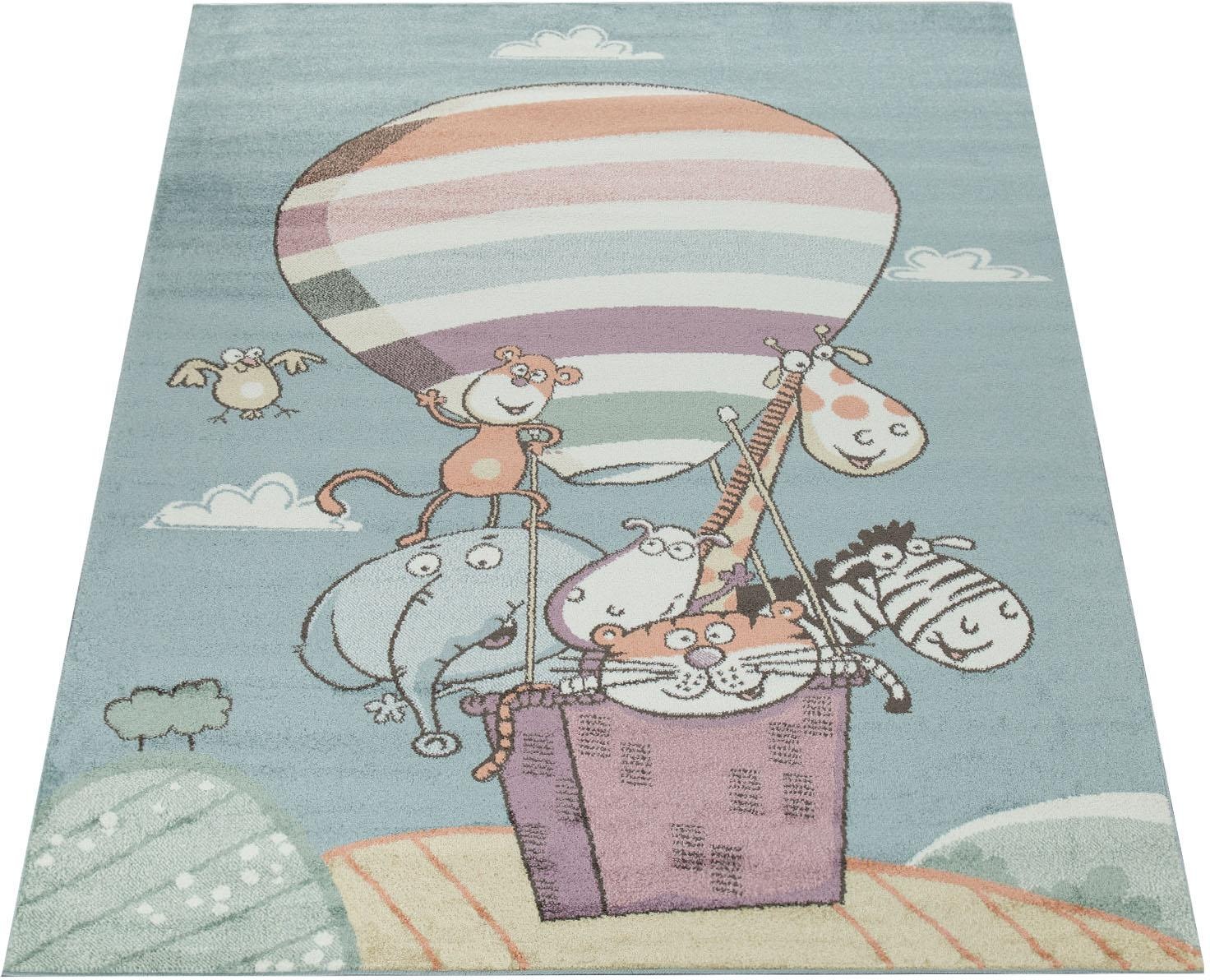 Image of Paco Home Kinderteppich »Capri 310«, rechteckig, 14 mm Höhe, Kurzflor, kunterbunte verspielte Zootiere, Kinderzimmer bei Ackermann Versand Schweiz