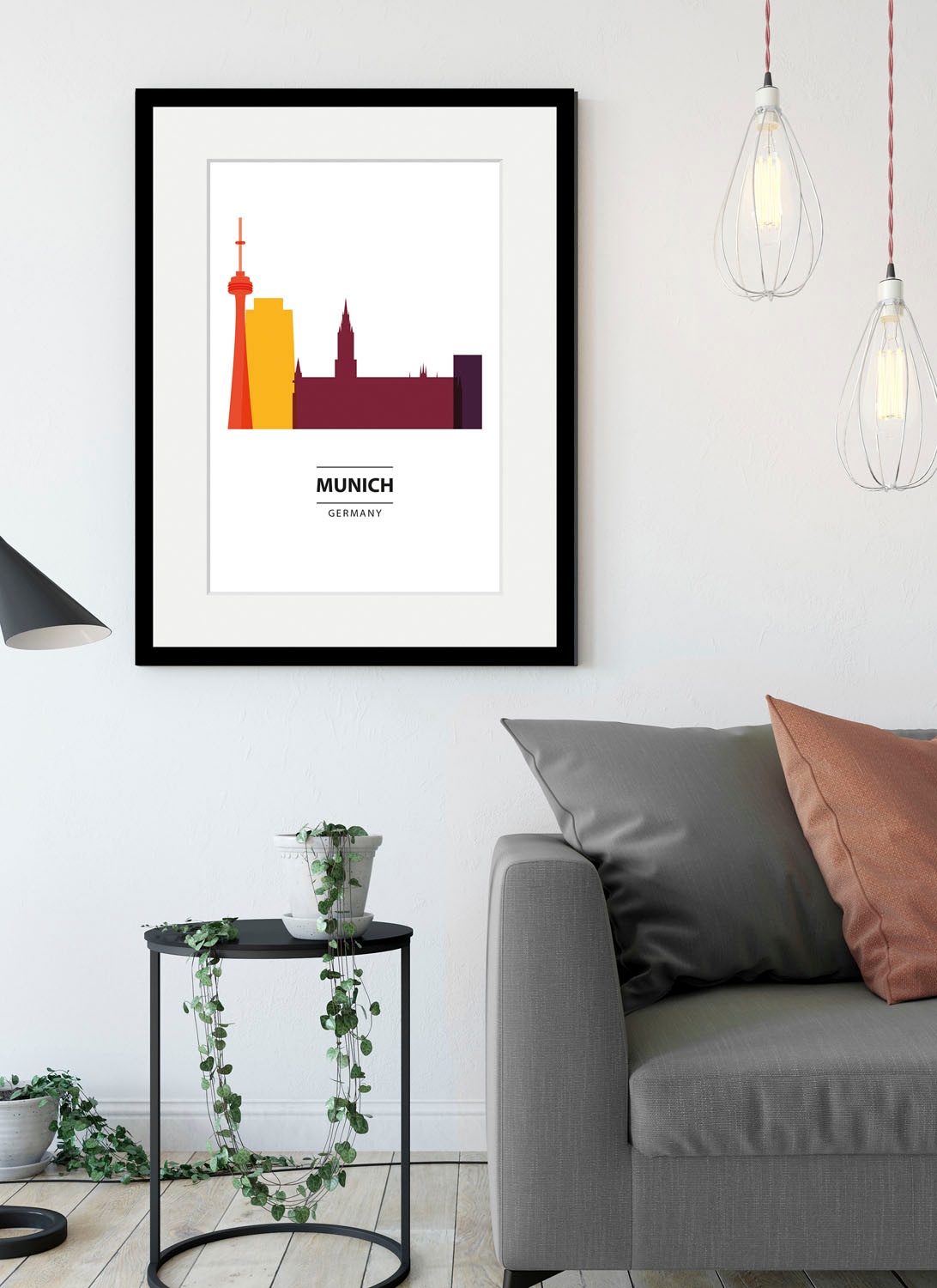 Image of queence Bild "Munich Color Splash" Deutschland Kirche Kunst München Religion Städte 1 Stk. tlg. HD Premium Poster-Druck inkl. Holzrahmen