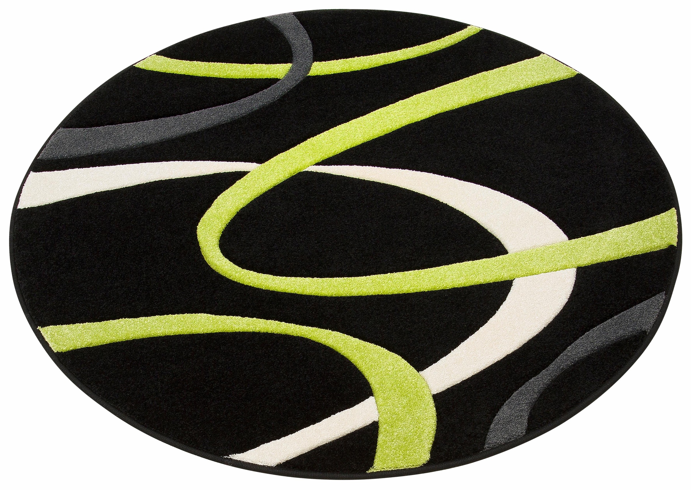 Image of my home Teppich »Bilbao«, rund, 13 mm Höhe, handgearbeiteter Konturenschnitt, flacher Teppich rund, Kurzflor, Weich, Pflegeleicht, Elegant, 3D-Design, idealer Teppich für Wohnzimmer, Schlafzimmer, Esszimmer bei Ackermann Versand Schweiz