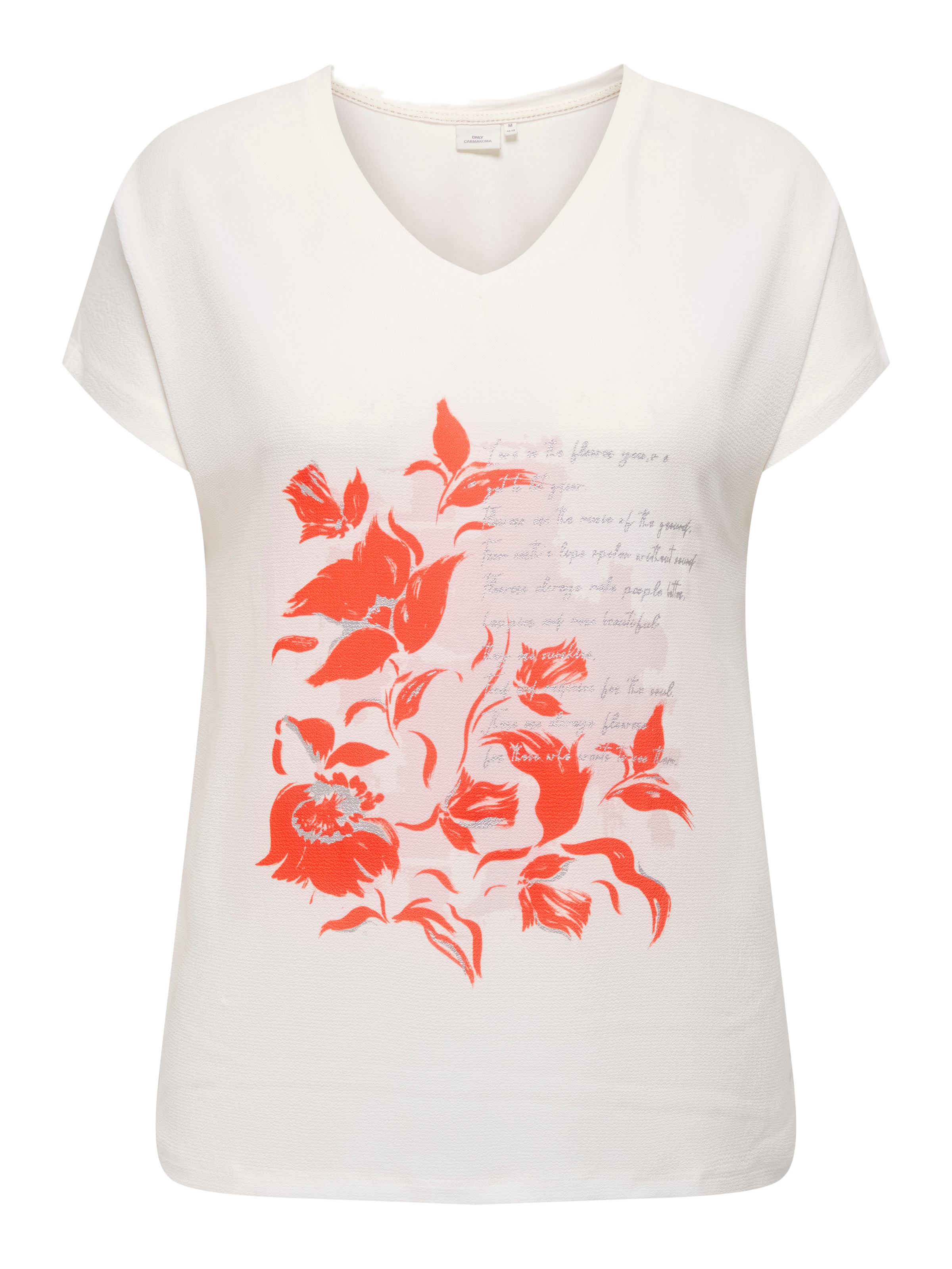 Image of ONLY CARMAKOMA Blusenshirt "CARVIGGA S/S O-NECK MIX TEE JRS BS"