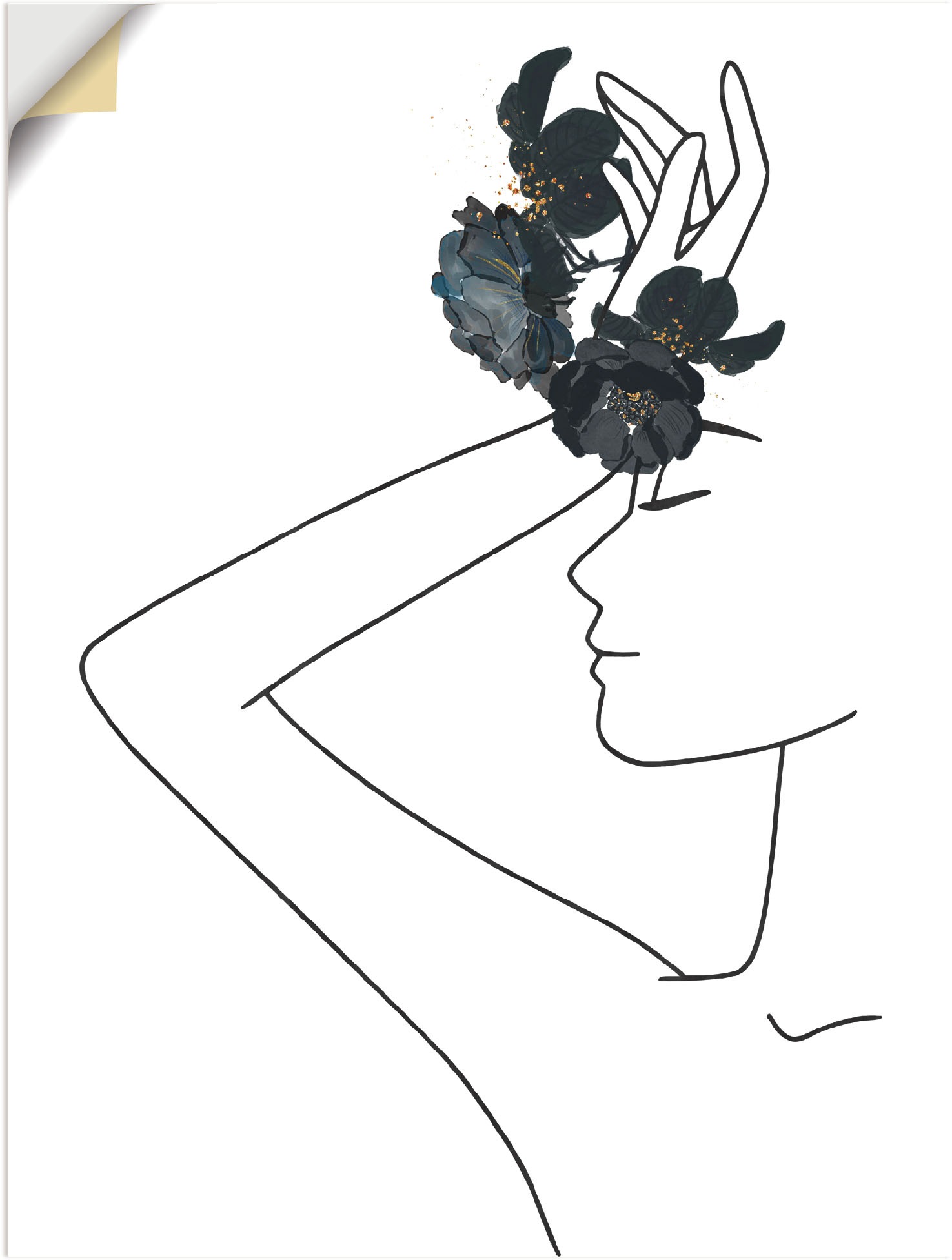 Image of Artland Wandbild »Moderne LineArt Mädchen I«, Modebilder, (1 St.), in vielen Grössen & Produktarten - Alubild / Outdoorbild für den Aussenbereich, Leinwandbild, Poster, Wandaufkleber / Wandtattoo auch für Badezimmer geeignet bei Ackermann Versand Schweiz