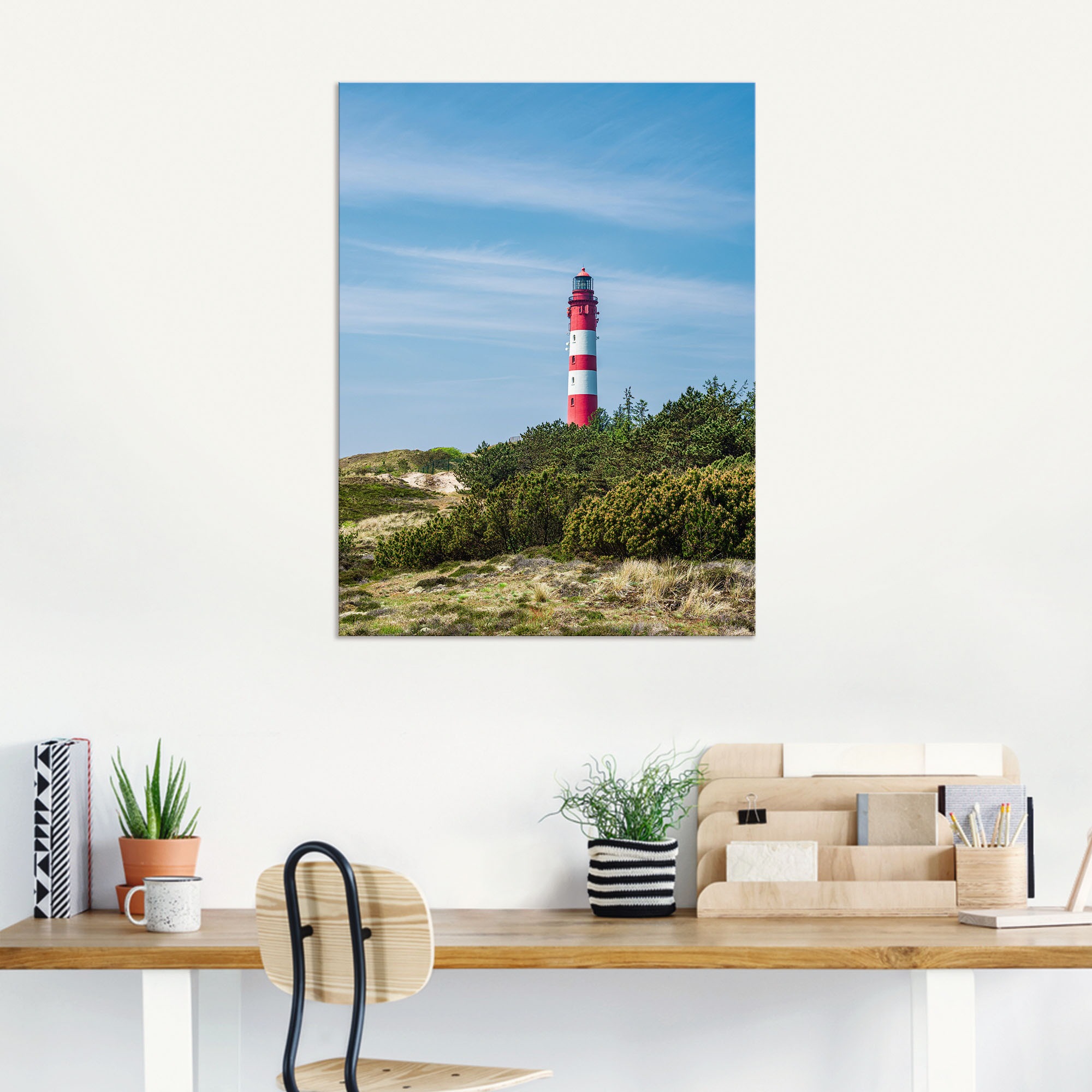 Artland Wandbild »Leuchtturm in Wittdün auf Insel Amrum«, Gebäude, (1 St.), als Alubild, Leinwandbild, Wandaufkleber oder Poster in versch. Grössen