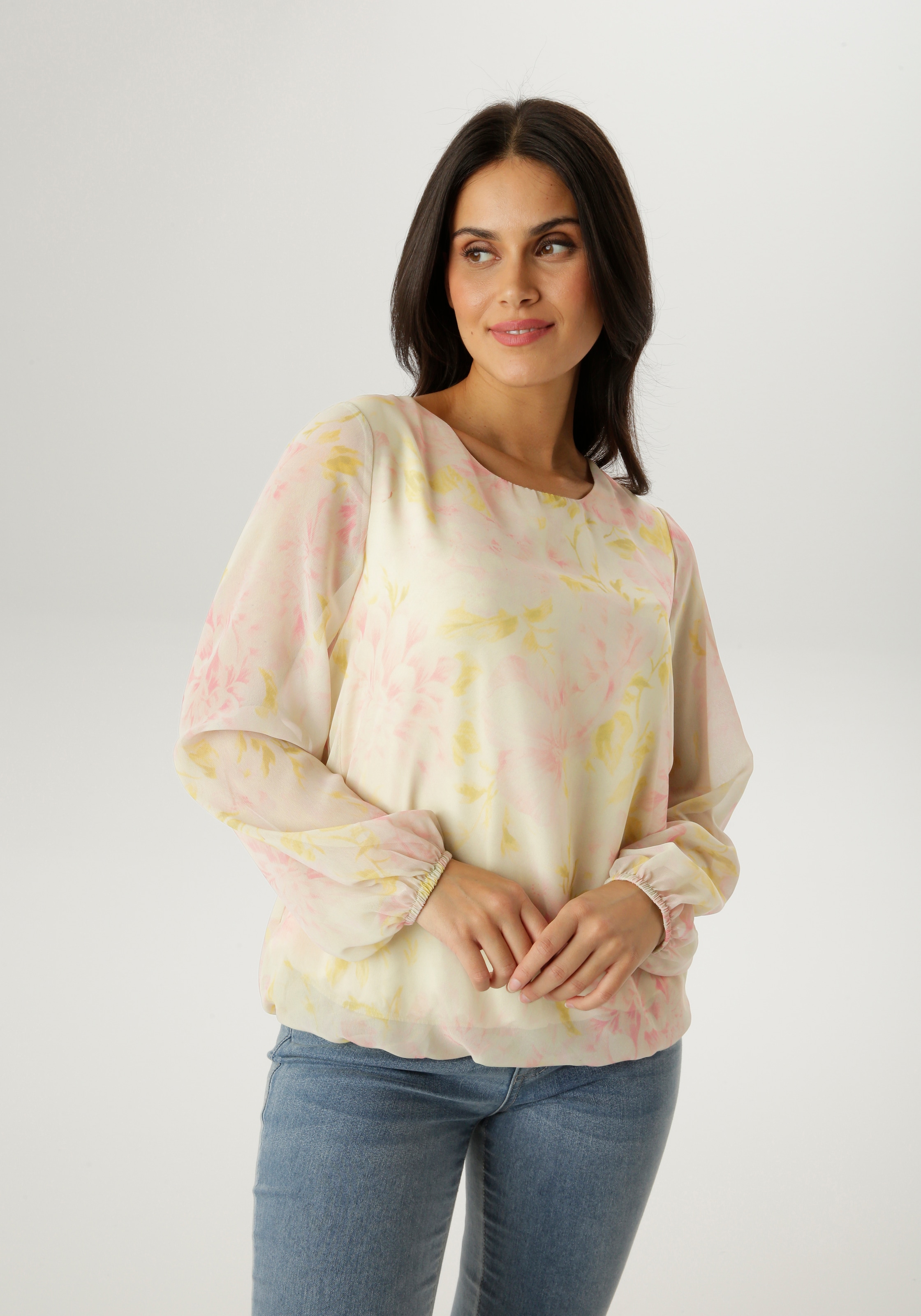 Image of Aniston SELECTED Schlupfbluse mit modischen und frischen Batiklook - NEUE KOLLEKTION