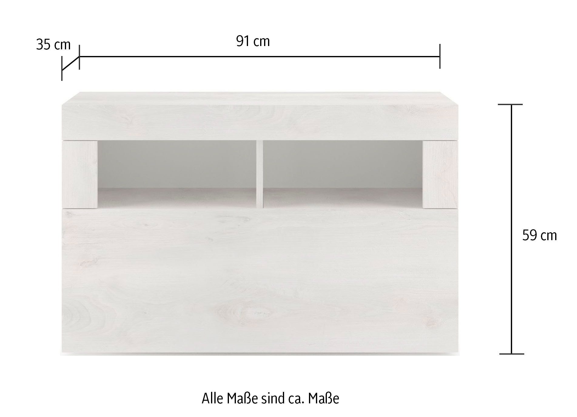 INOSIGN Garderobenschrank »Basic, Breite 91 cm, Höhe 59 cm, Schuhbank 1 Klappe«, Garderobenbank, moderne Rahmenoptik