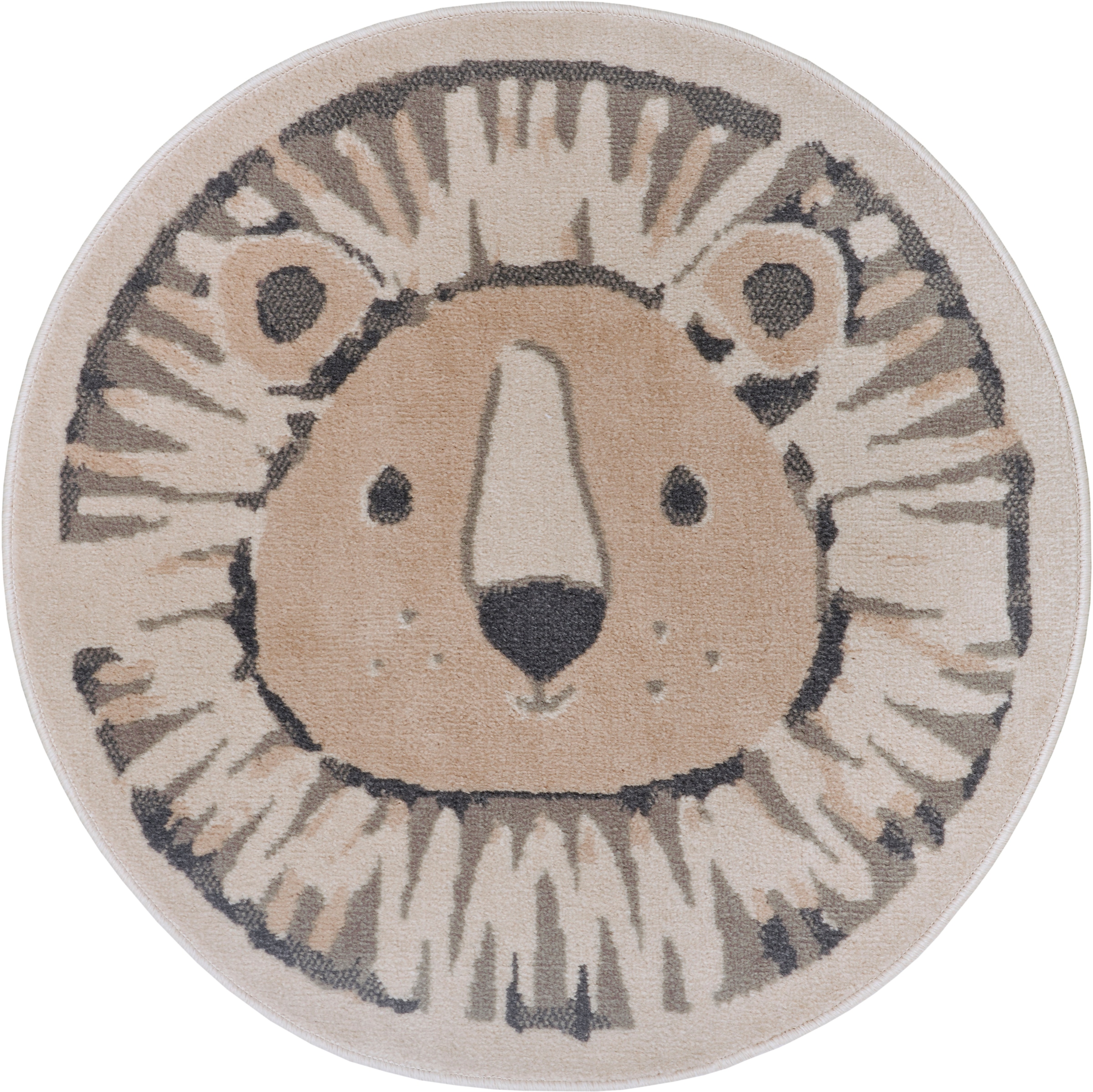 Kinderteppich »Adventures Lion«, rund, Spielteppich, weich, Kinderzimmer, Kurzflor,...